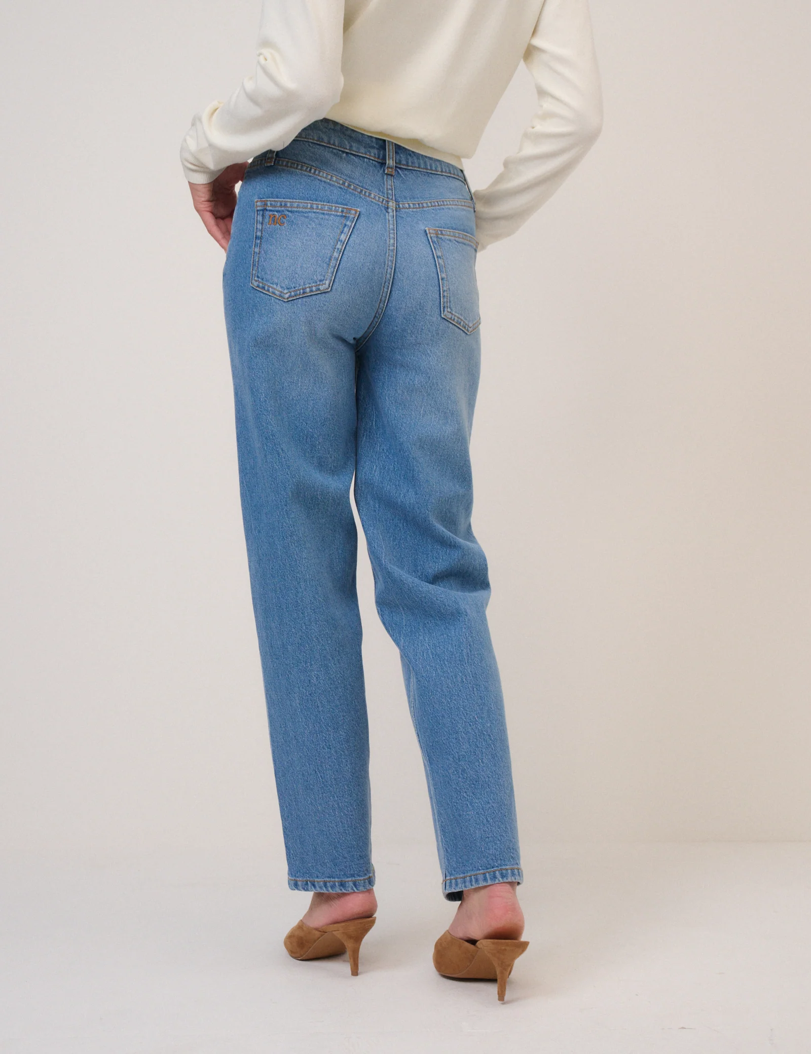 Blue Mid Rise Camden Tapered Jeans - Image 5