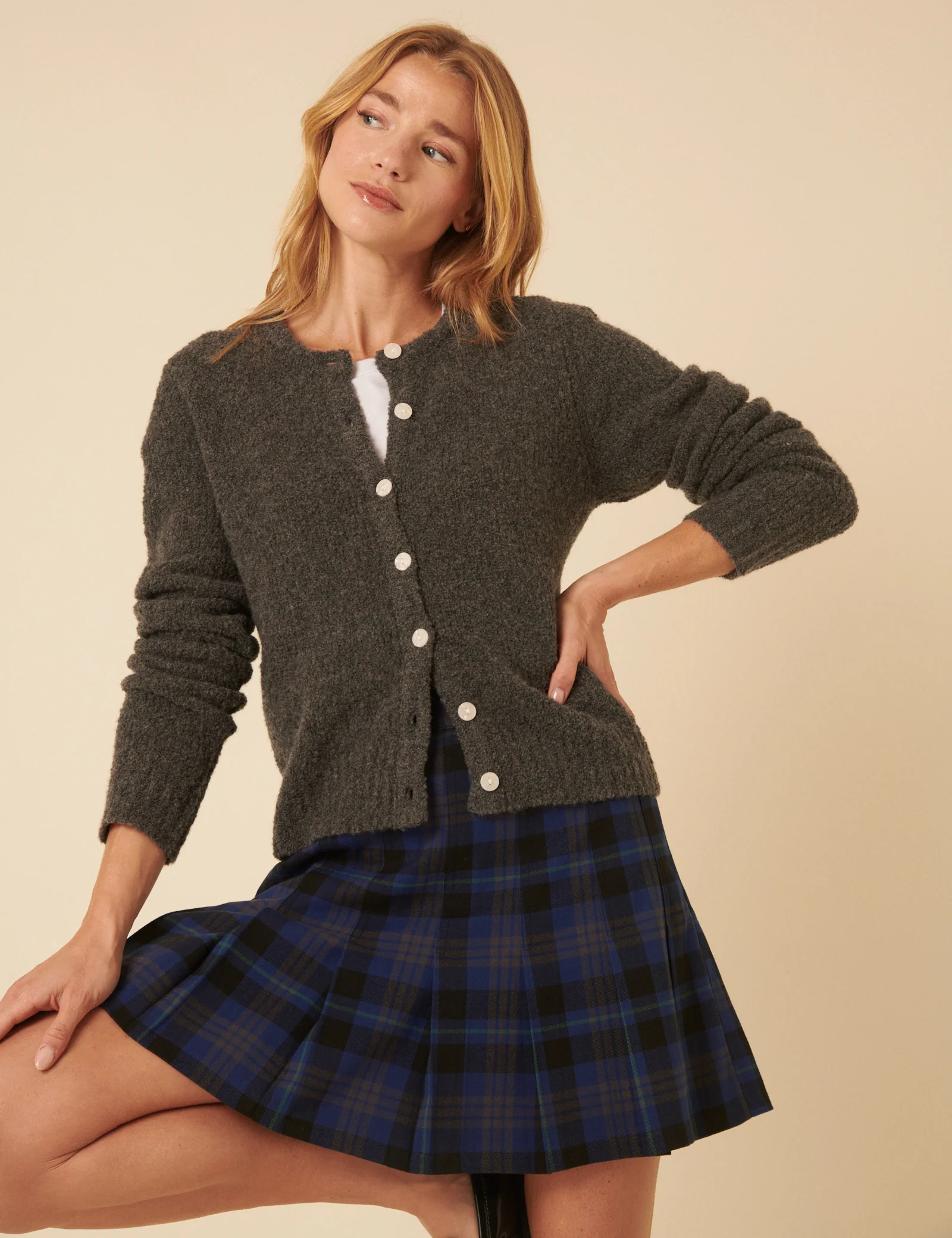 Blue Check Mini Skirt - Image 4