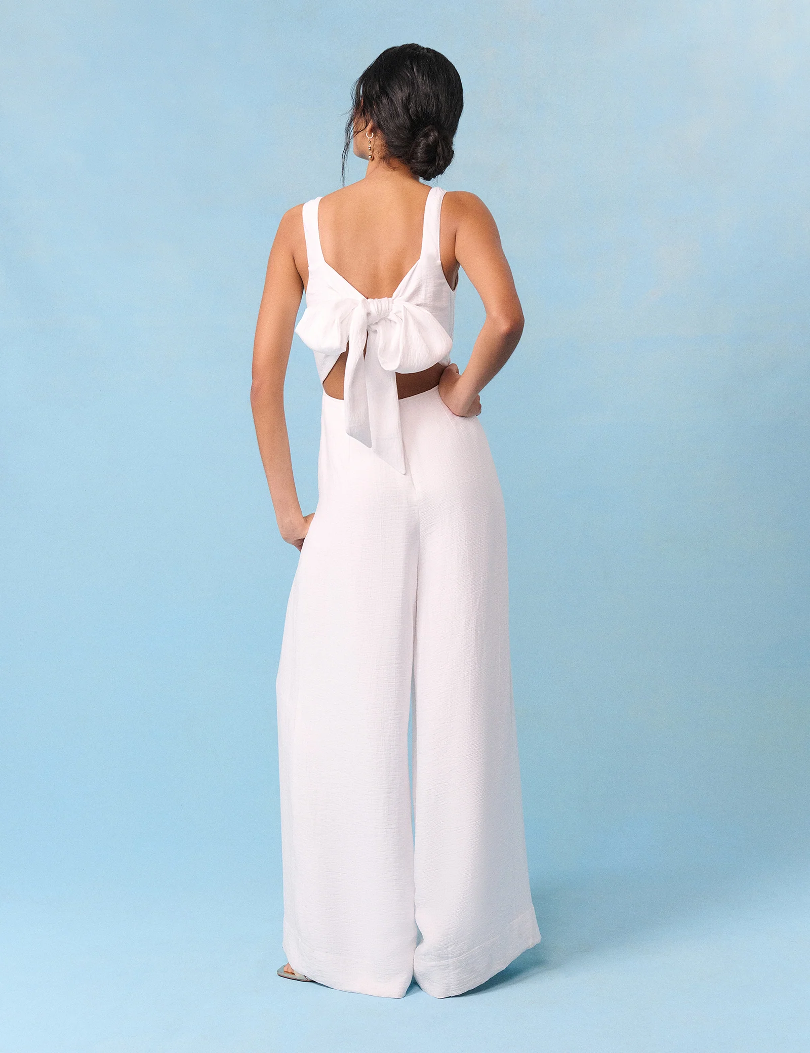 Bridal Ivory Bow-Back Jumpsuit - Image 5