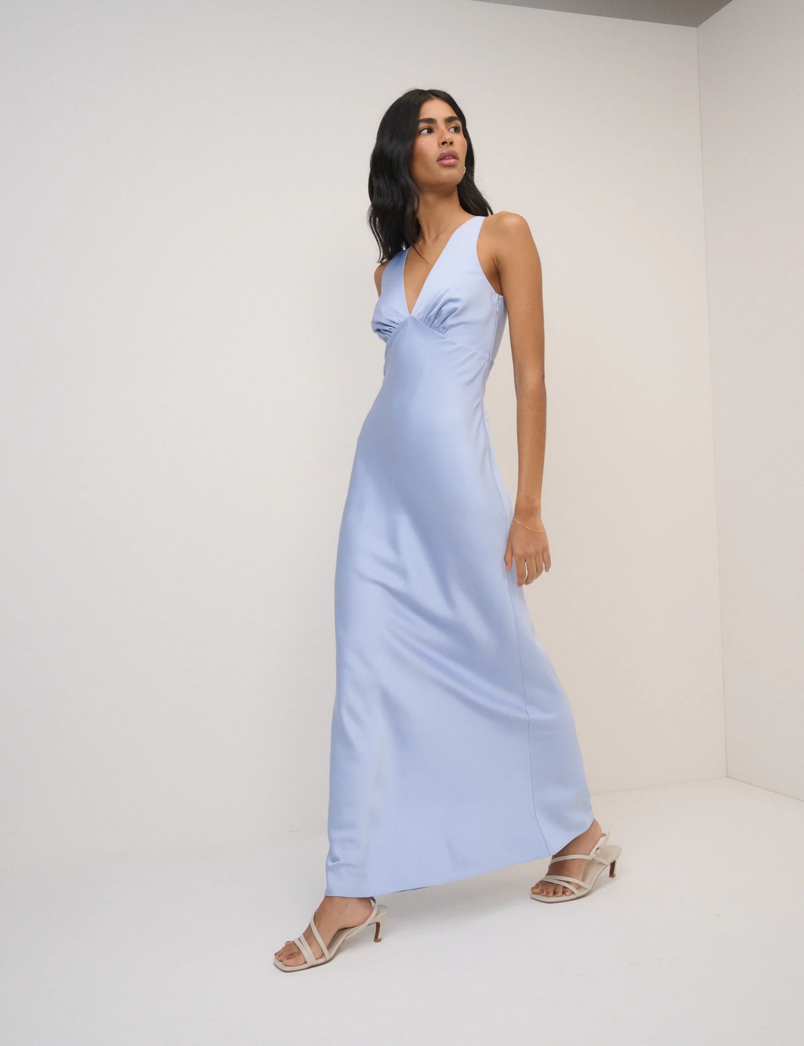 Soft Blue Satin Joey Maxi Dress - Image 5