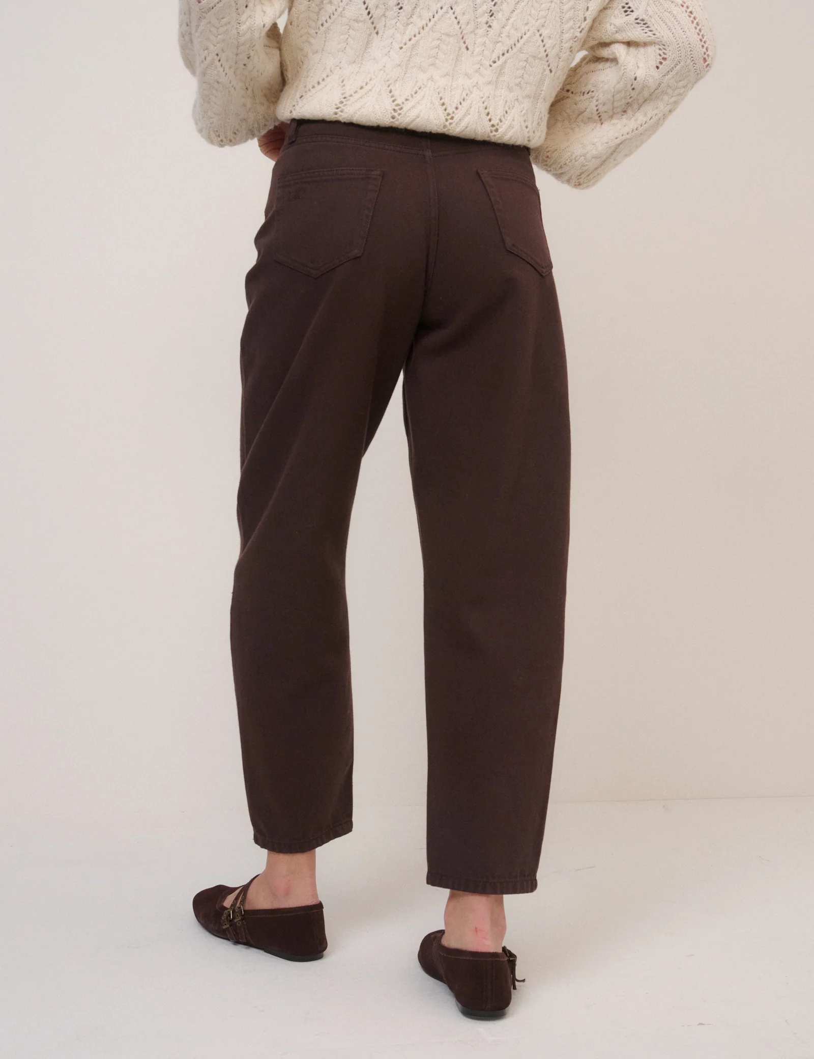 Brown High Rise Putney Barrel Leg Jeans - Image 5