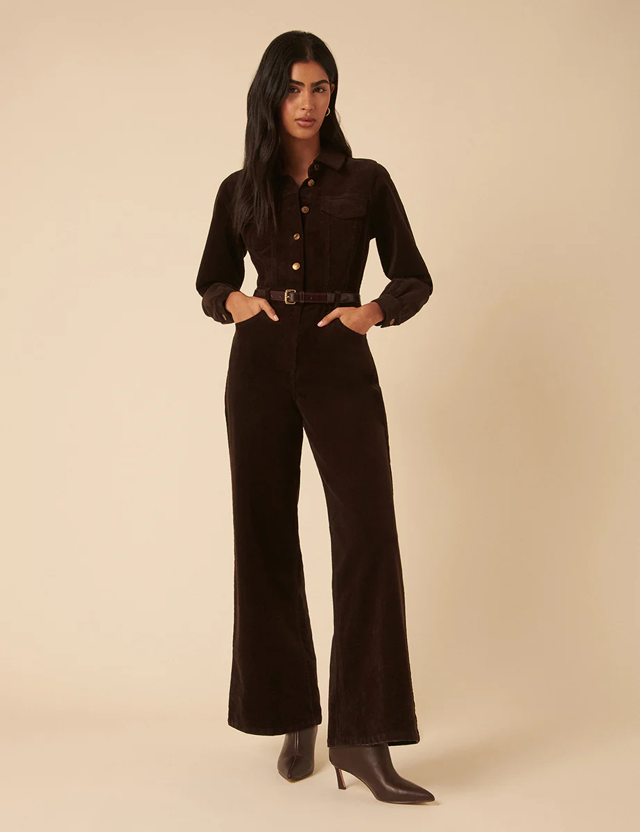 Brown Cord Jumpsuit - Image 2