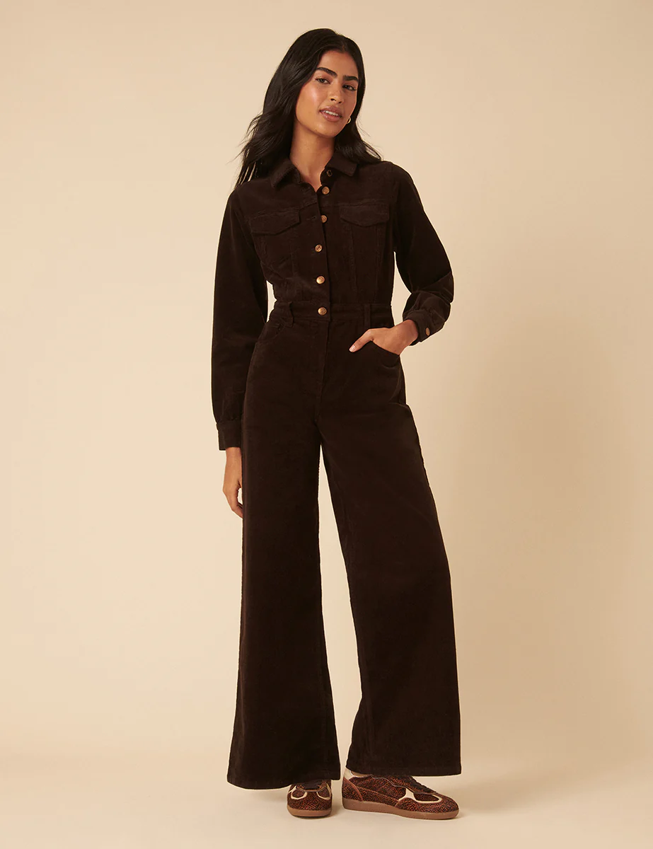 Brown Cord Jumpsuit - Image 4
