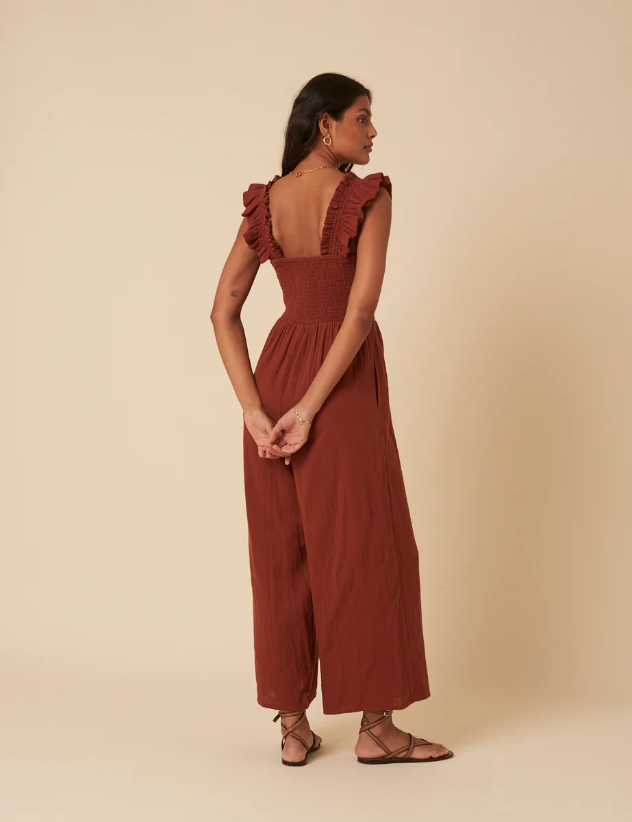 Brown Cropped Length Maya Jumpsuit - Image 5