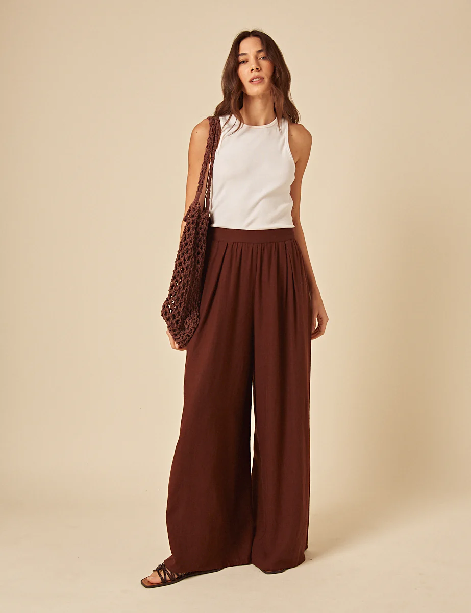 Brown Linen-blend Jerrow Trousers - Image 3