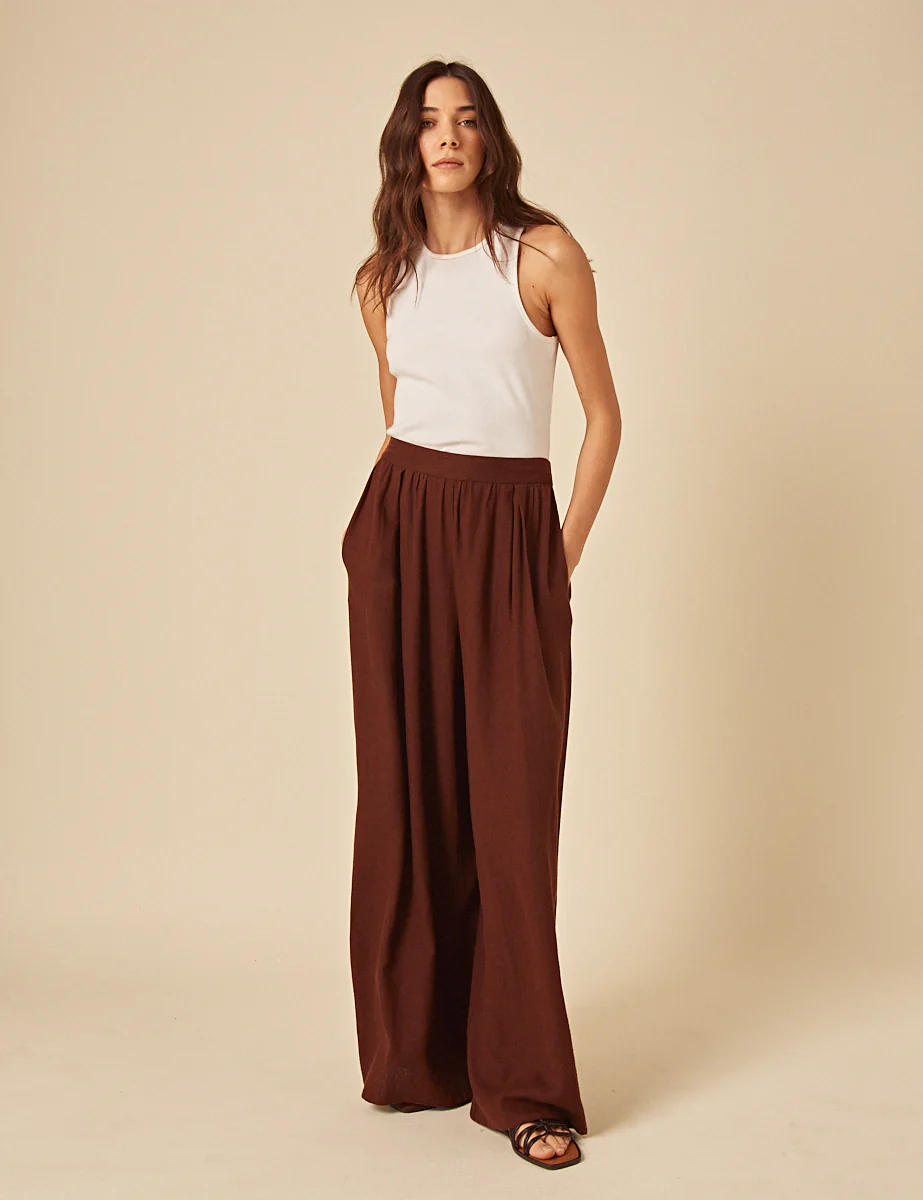 Brown Linen-blend Jerrow Trousers - Image 5