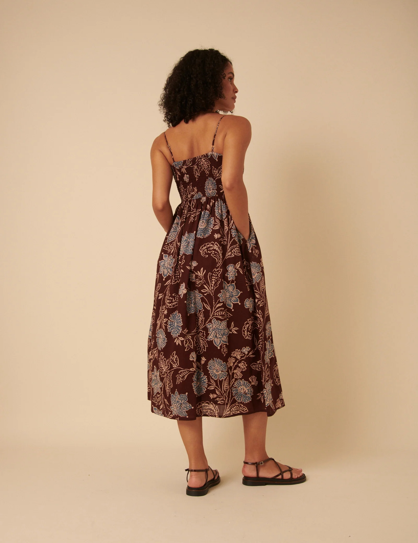 Brown Paisley Print Tamara Midi Dress - Image 5