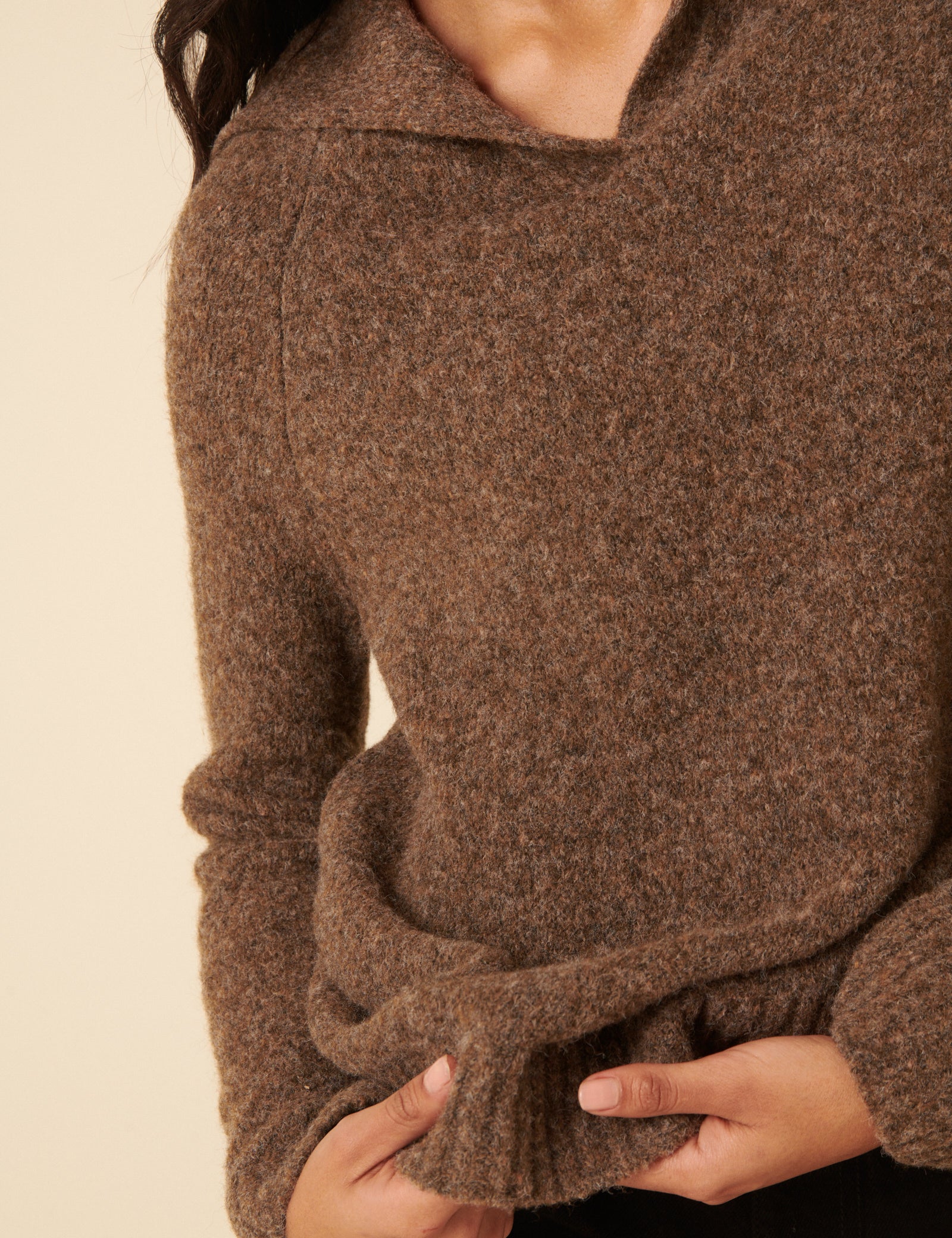 Brown Sailor Collar Relaxed Jumper - Image 4