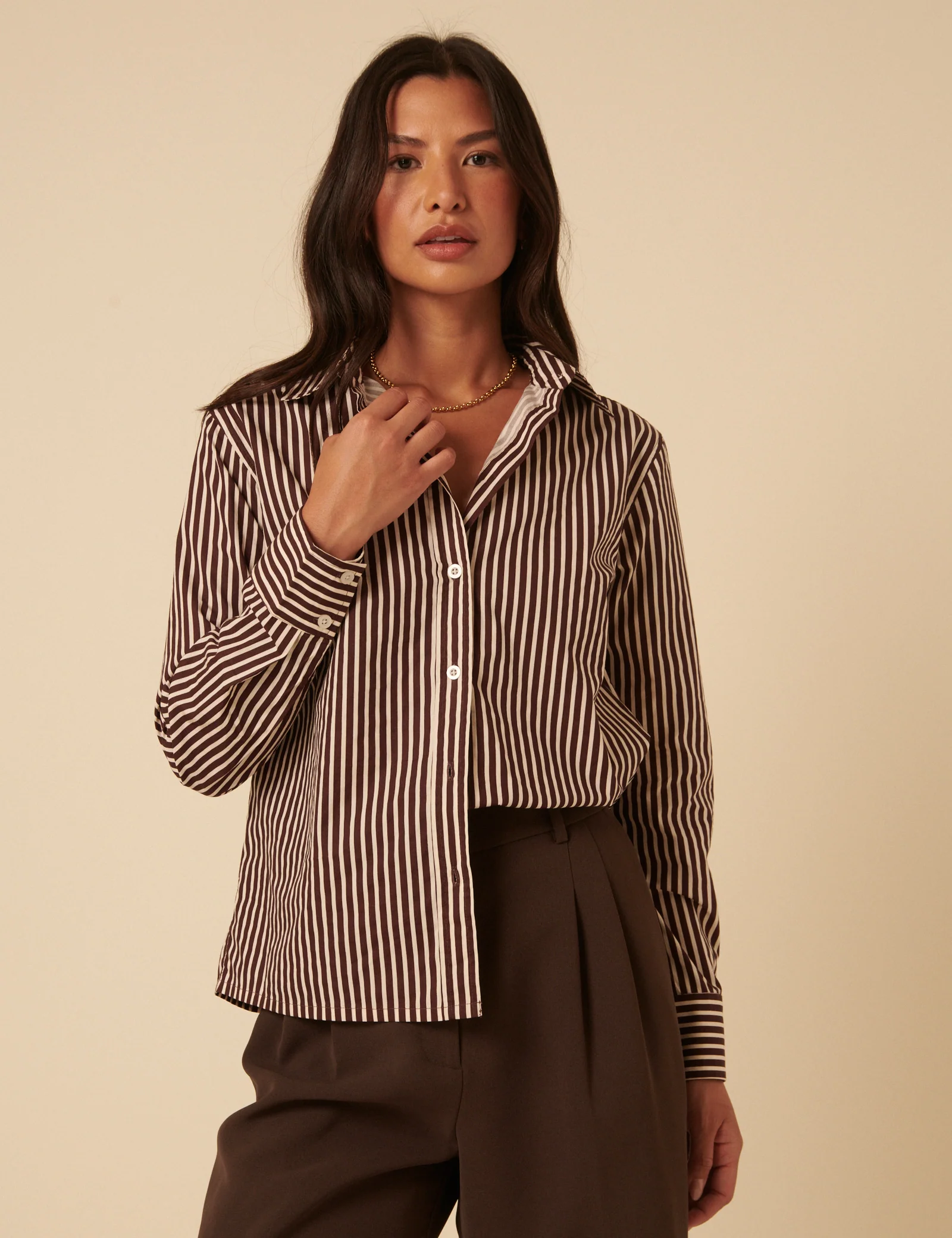 Brown Striped Shirt - Image 2
