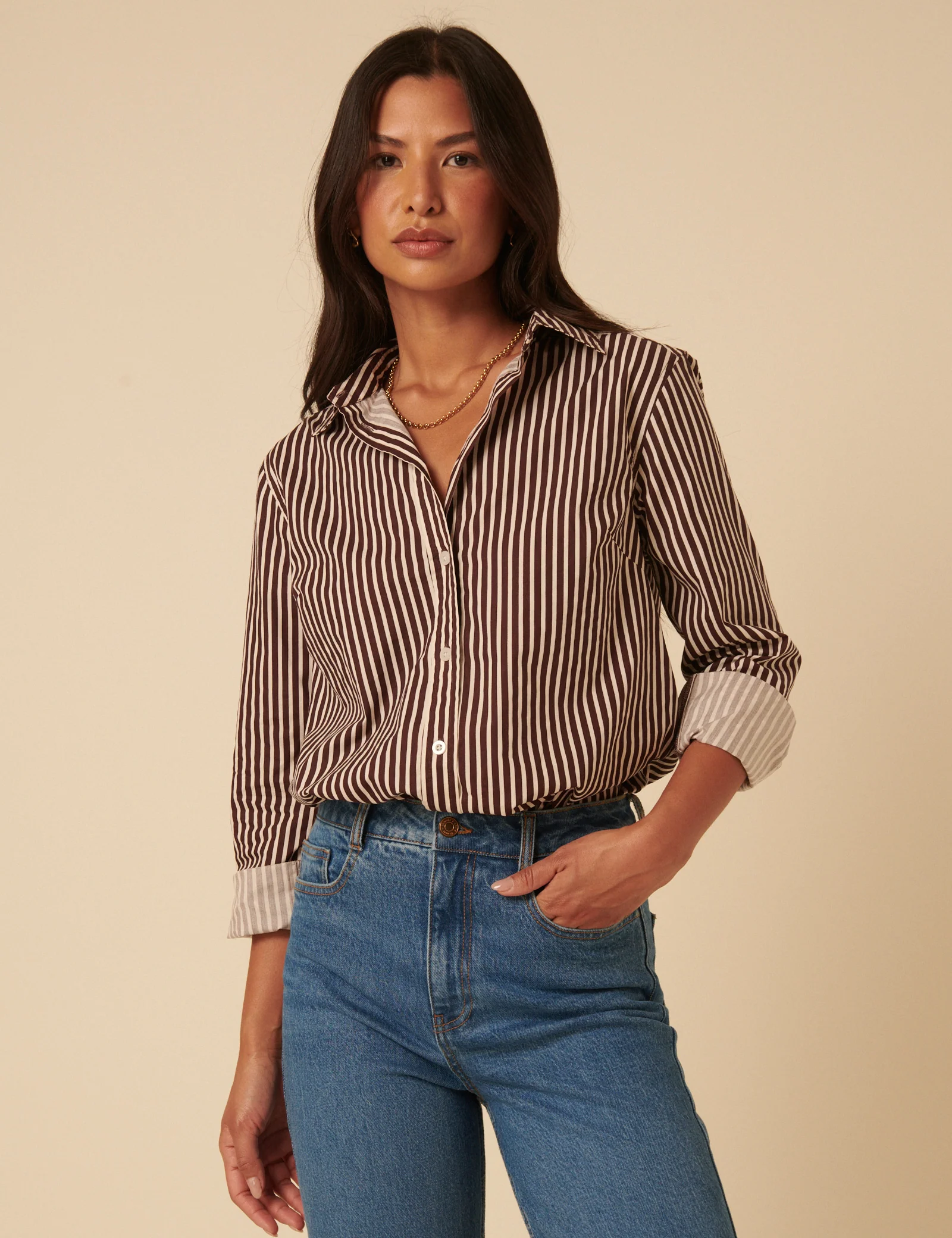 Brown Striped Shirt - Image 4