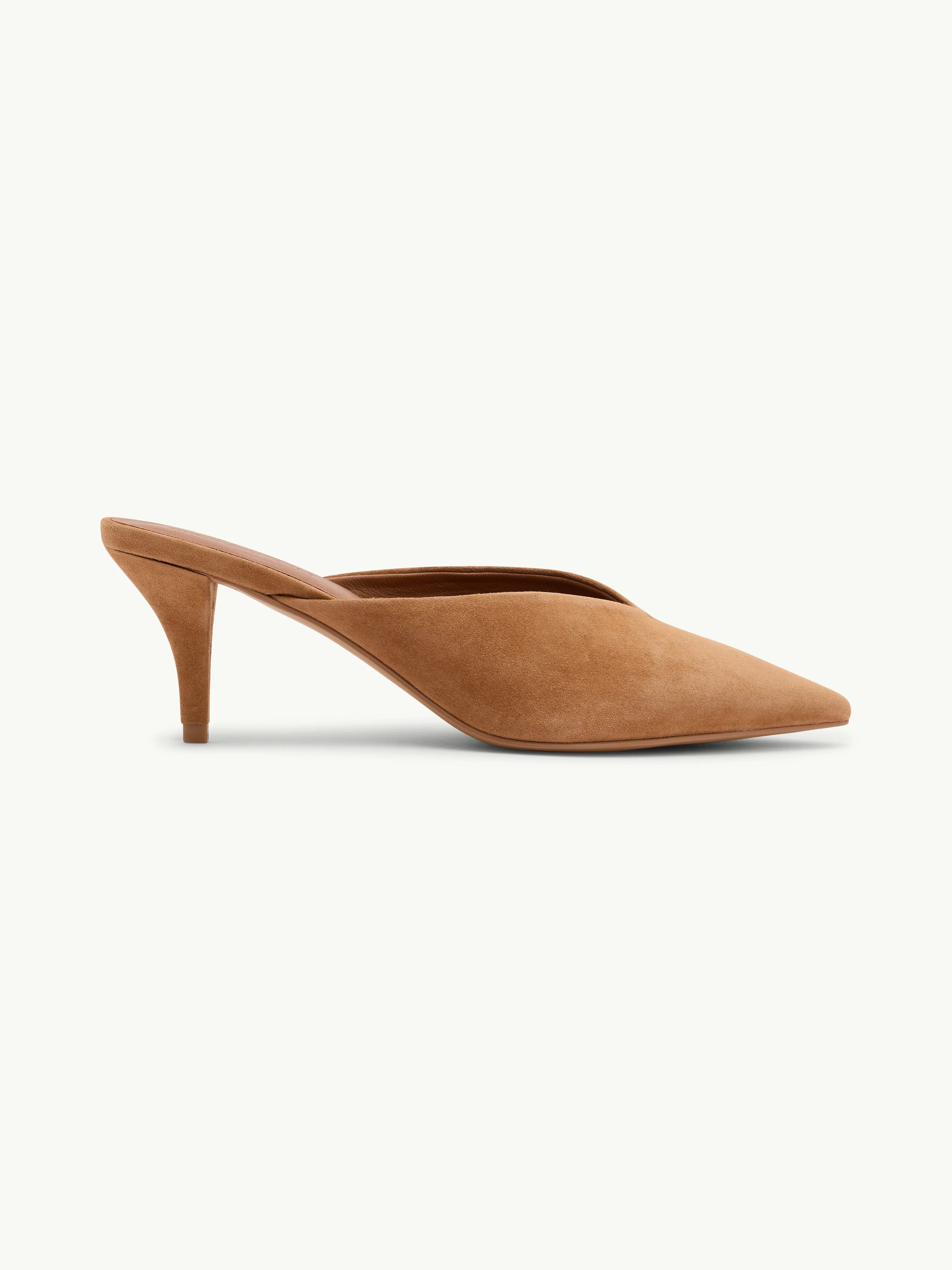 Brown Suede Heeled Mules - Image 3