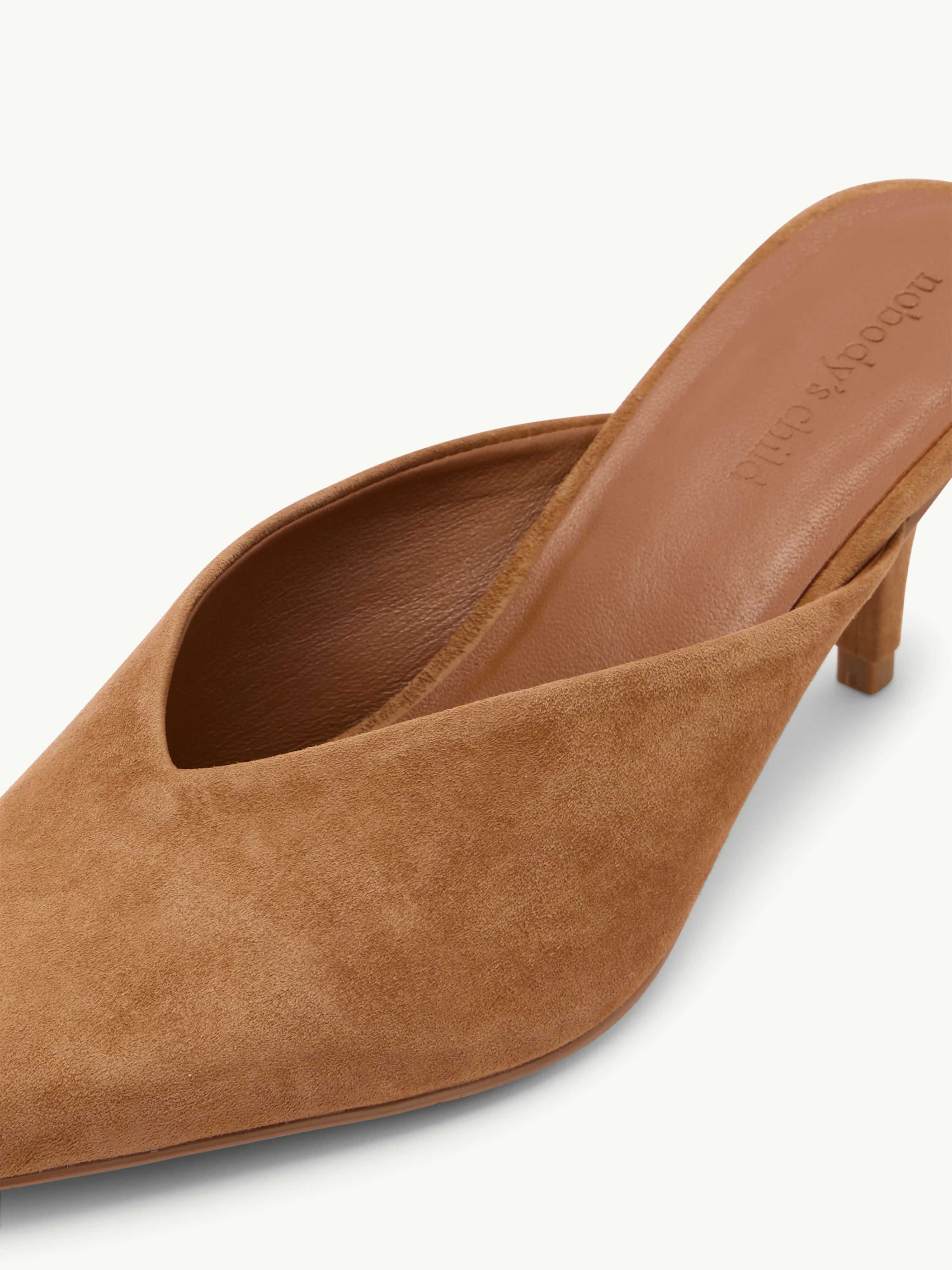 Brown Suede Heeled Mules - Image 5