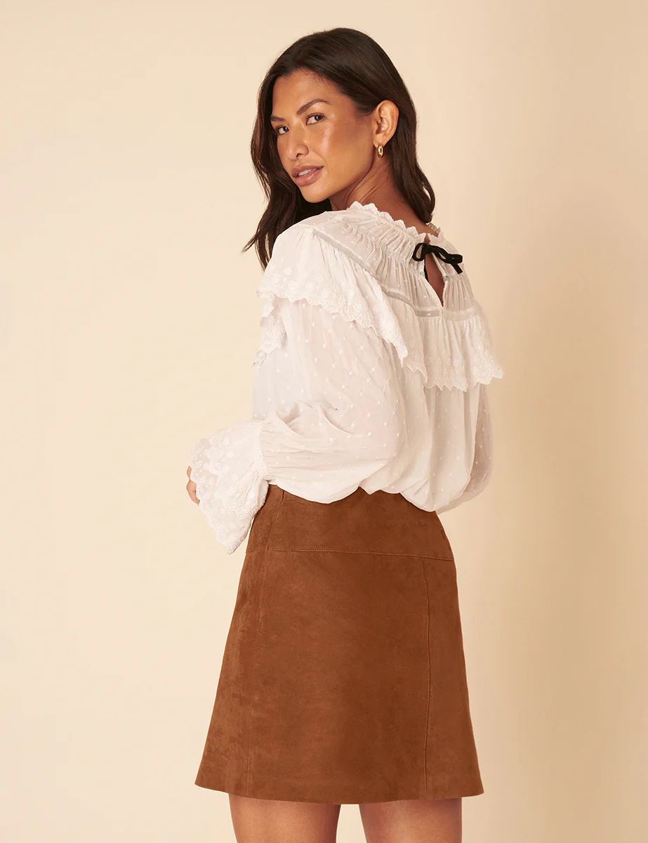 Brown Suede Mini Skirt - Image 5