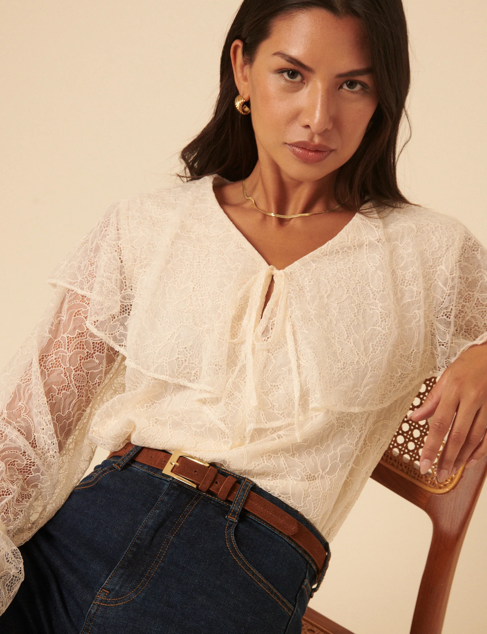 Brown Suede Skinny Belt - Image 4