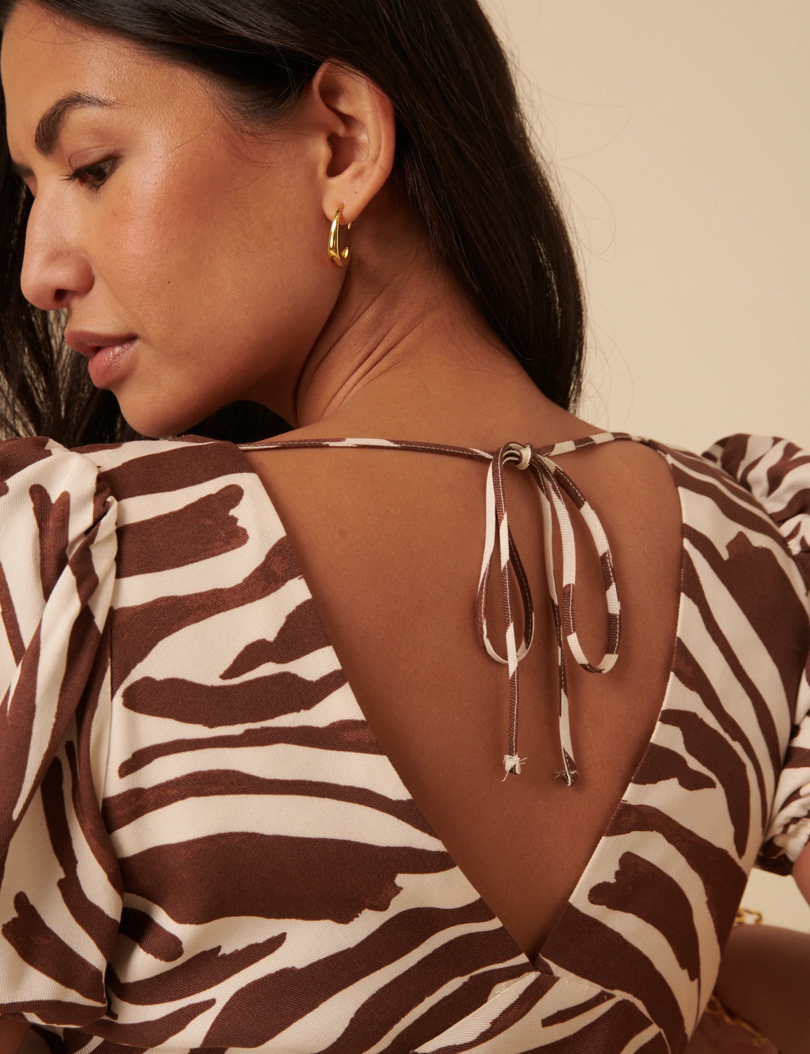 Brown Zebra Print Ella Midi Dess - Image 3