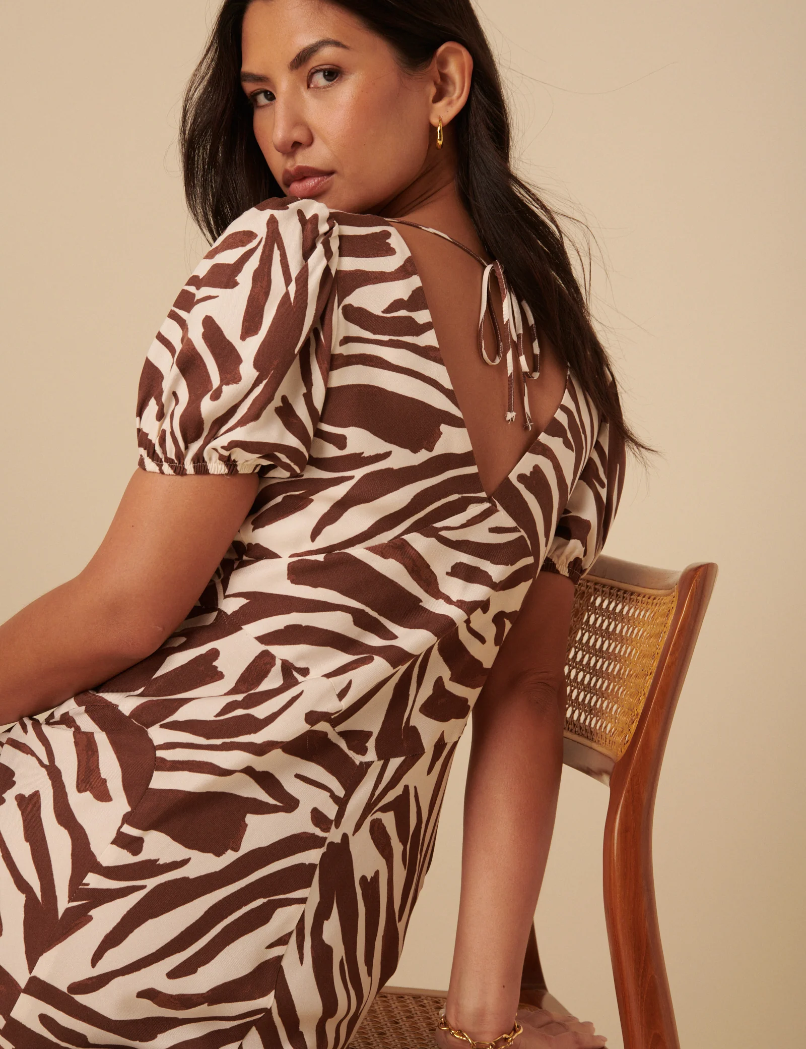 Brown Zebra Print Ella Midi Dess - Image 4