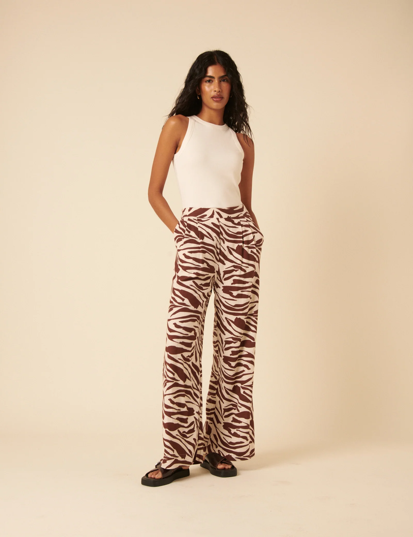 Brown Zebra Print Jerrow Trousers - Image 3