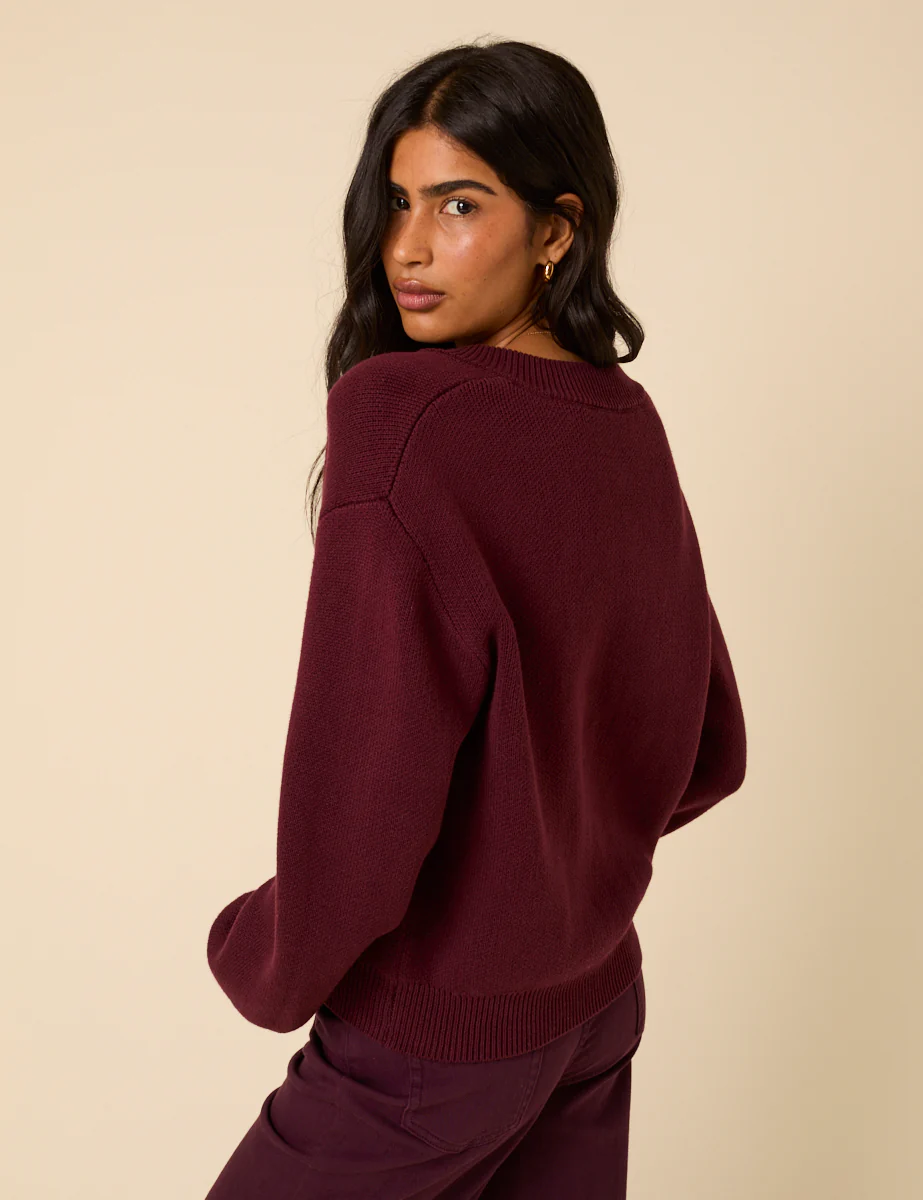 Burgundy Knitted Cardigan - Image 5