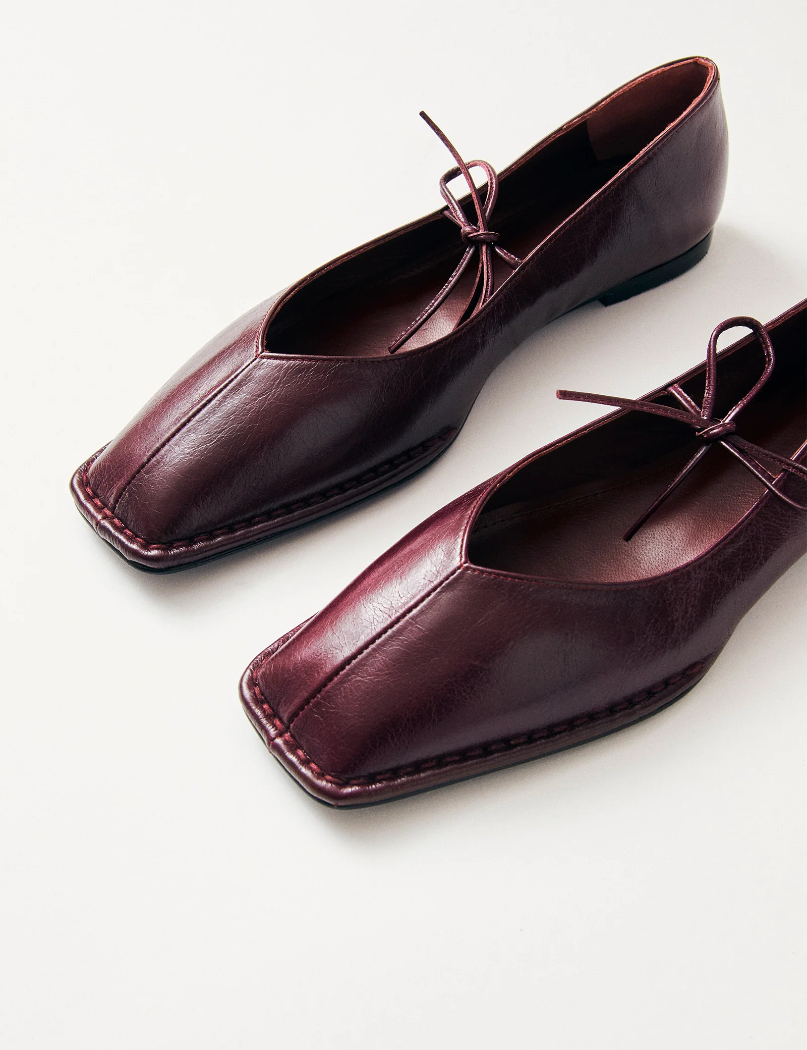 Alohas Burgundy Leather Ballet Flats - Image 2