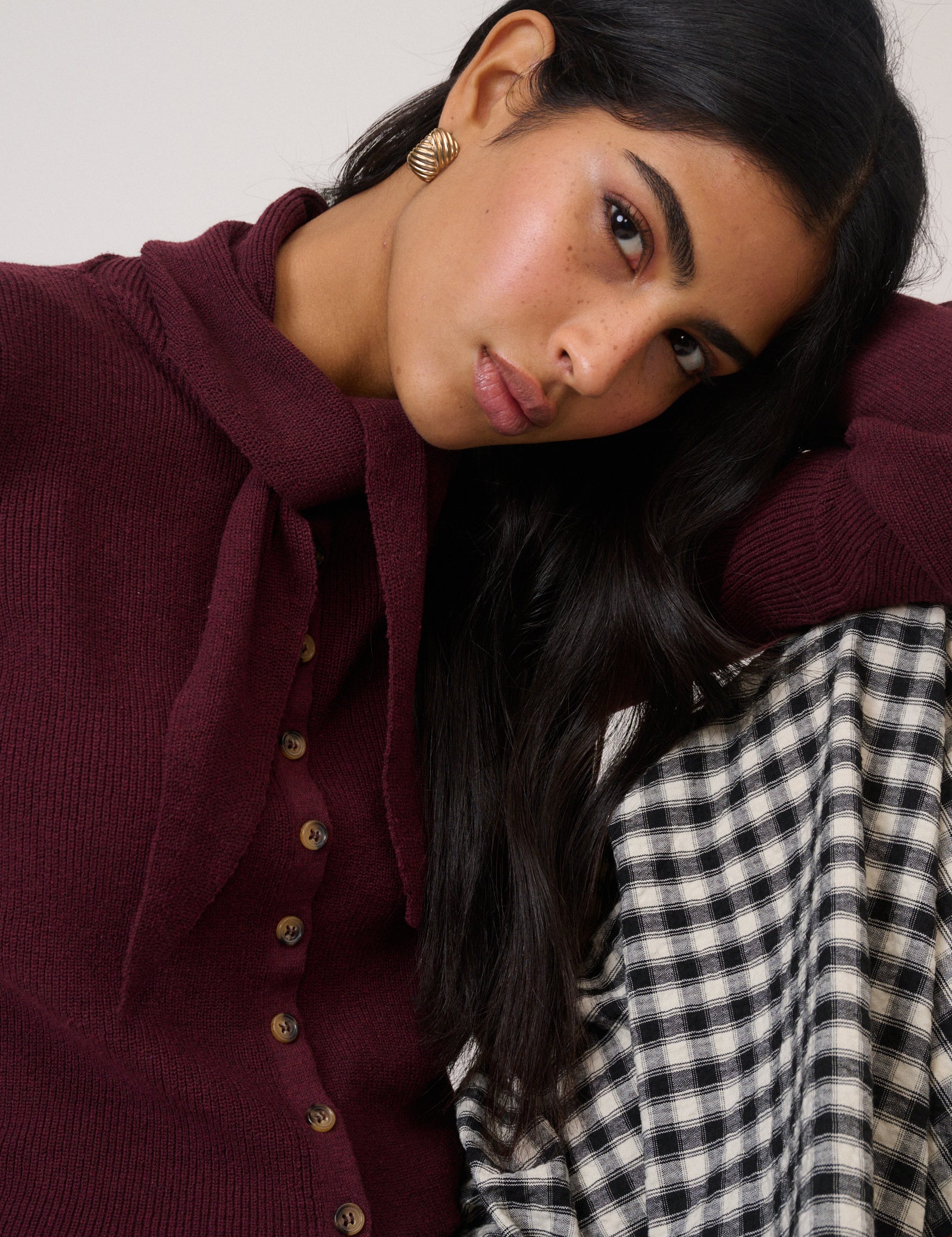 Burgundy Neckerchief Cardigan - Image 2