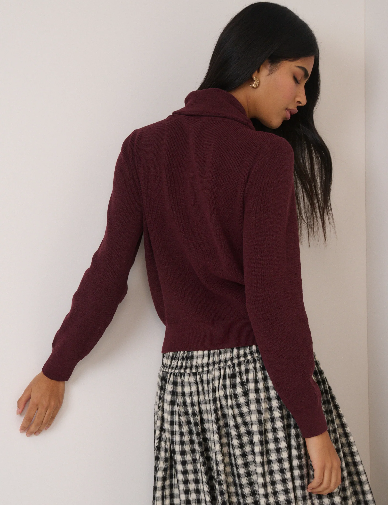 Burgundy Neckerchief Cardigan - Image 5