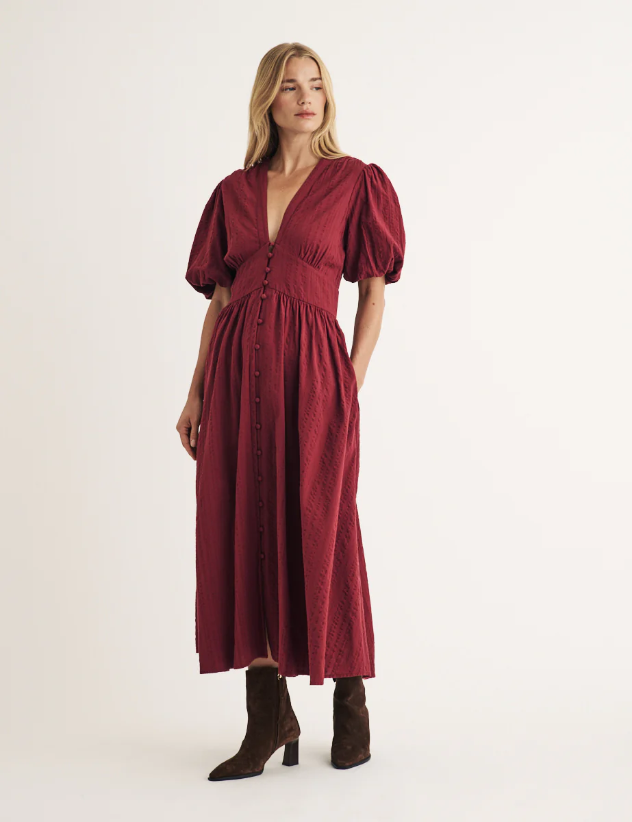 Burgundy Starlight Midi Dress - Image 3
