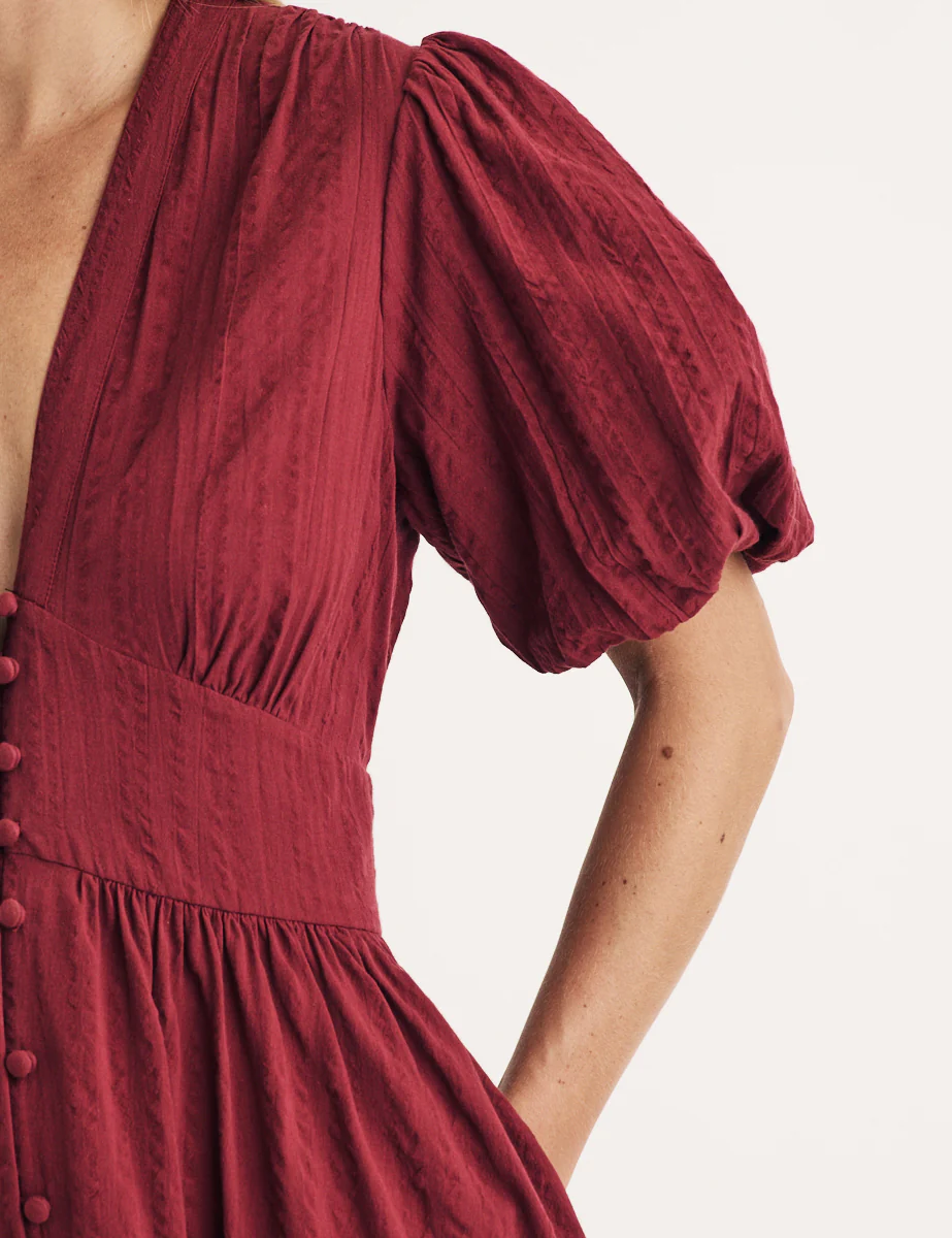 Burgundy Starlight Midi Dress - Image 4