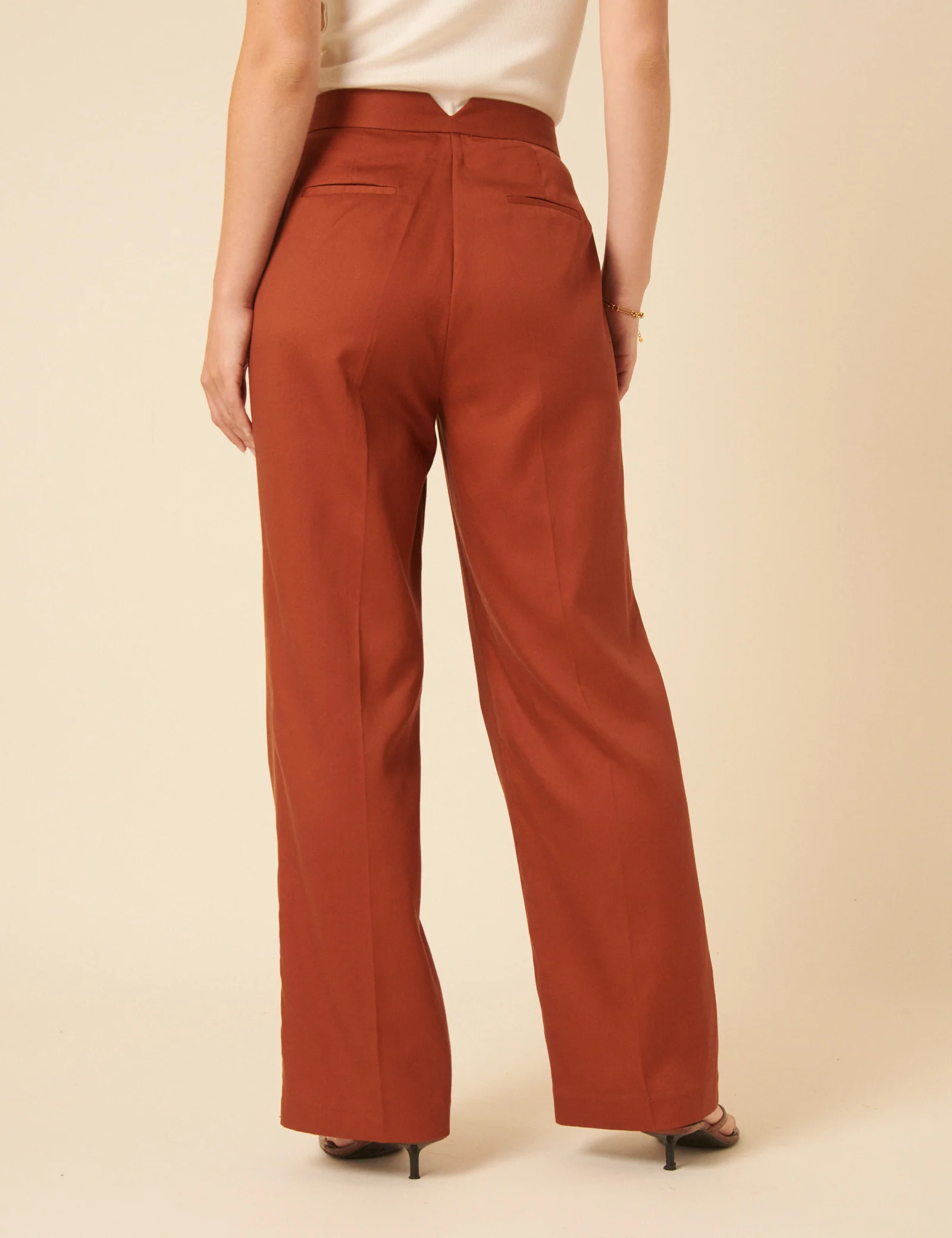 Burnt Orange Tailored Trousers - Image 5