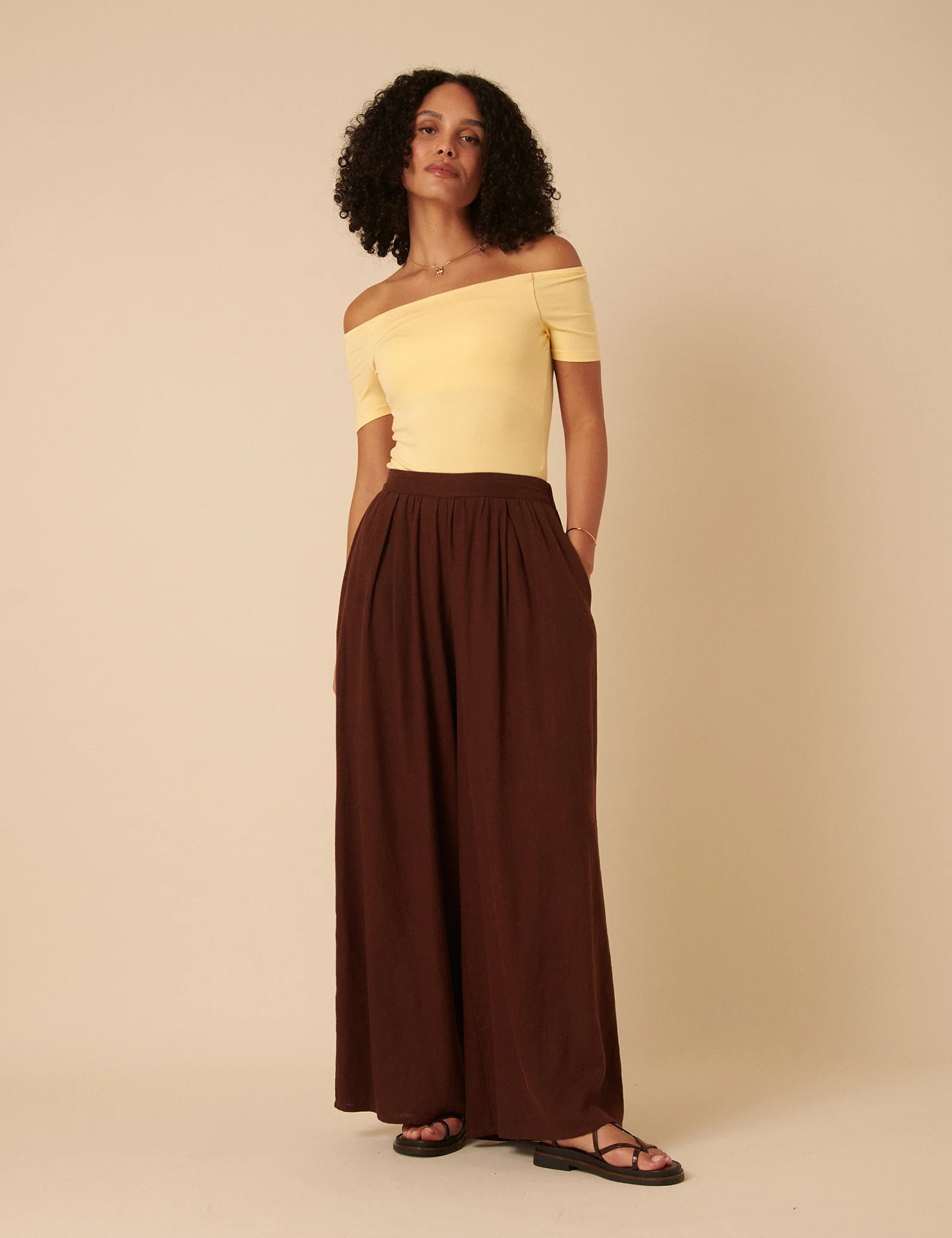 Butter Yellow Bardot Top - Image 4