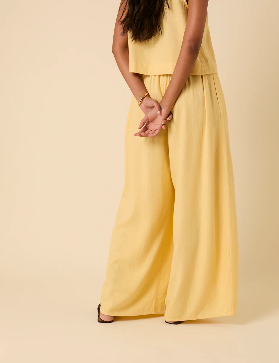 Butter Yellow Linen-blend Jerrow Trousers - Image 5