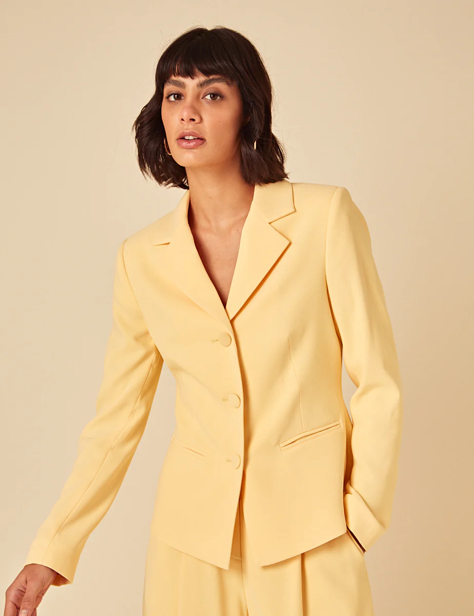 Butter Yellow Tailored Blazer - Image 3