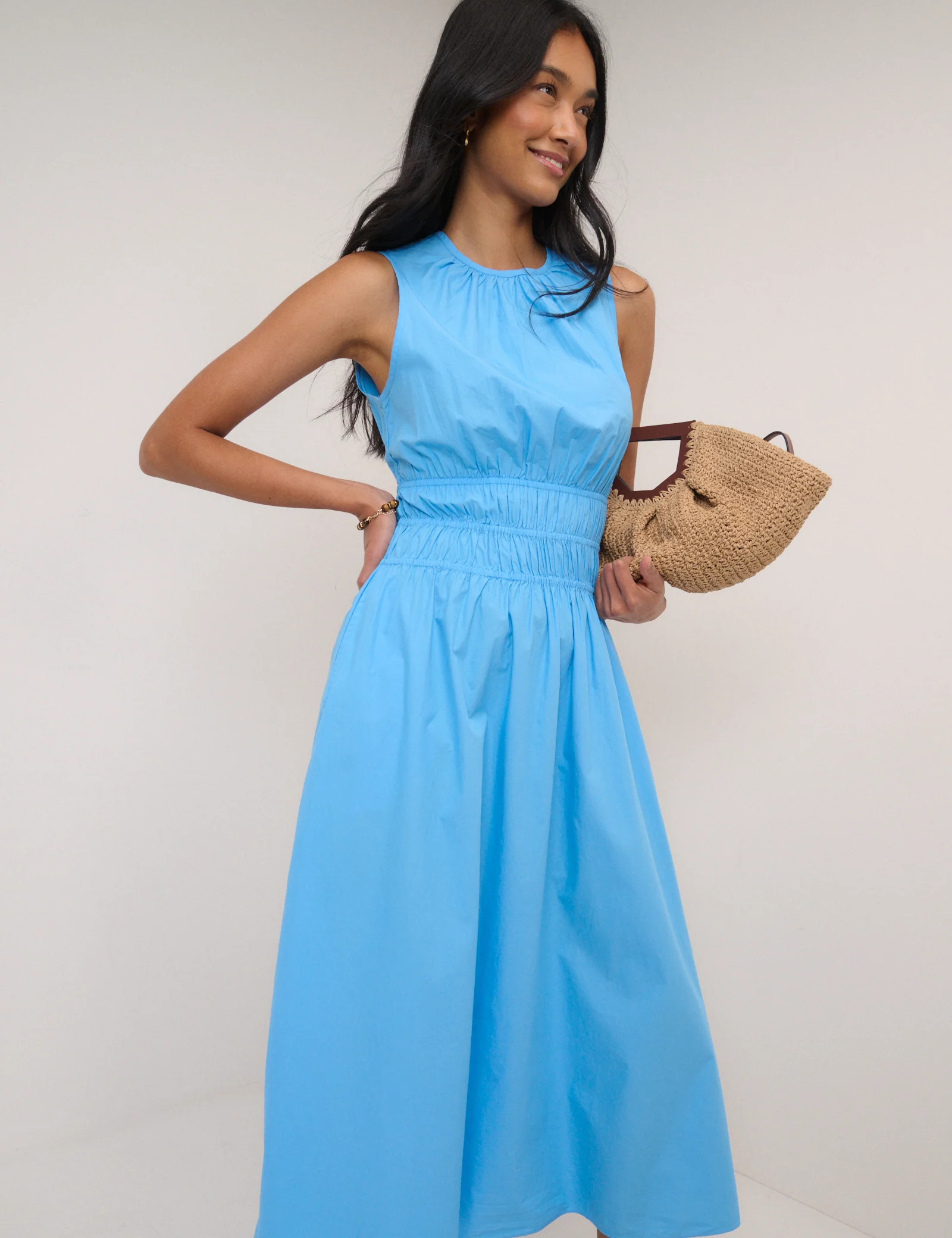 Blue Sleeveless Carrie Midi Dress - Image 3