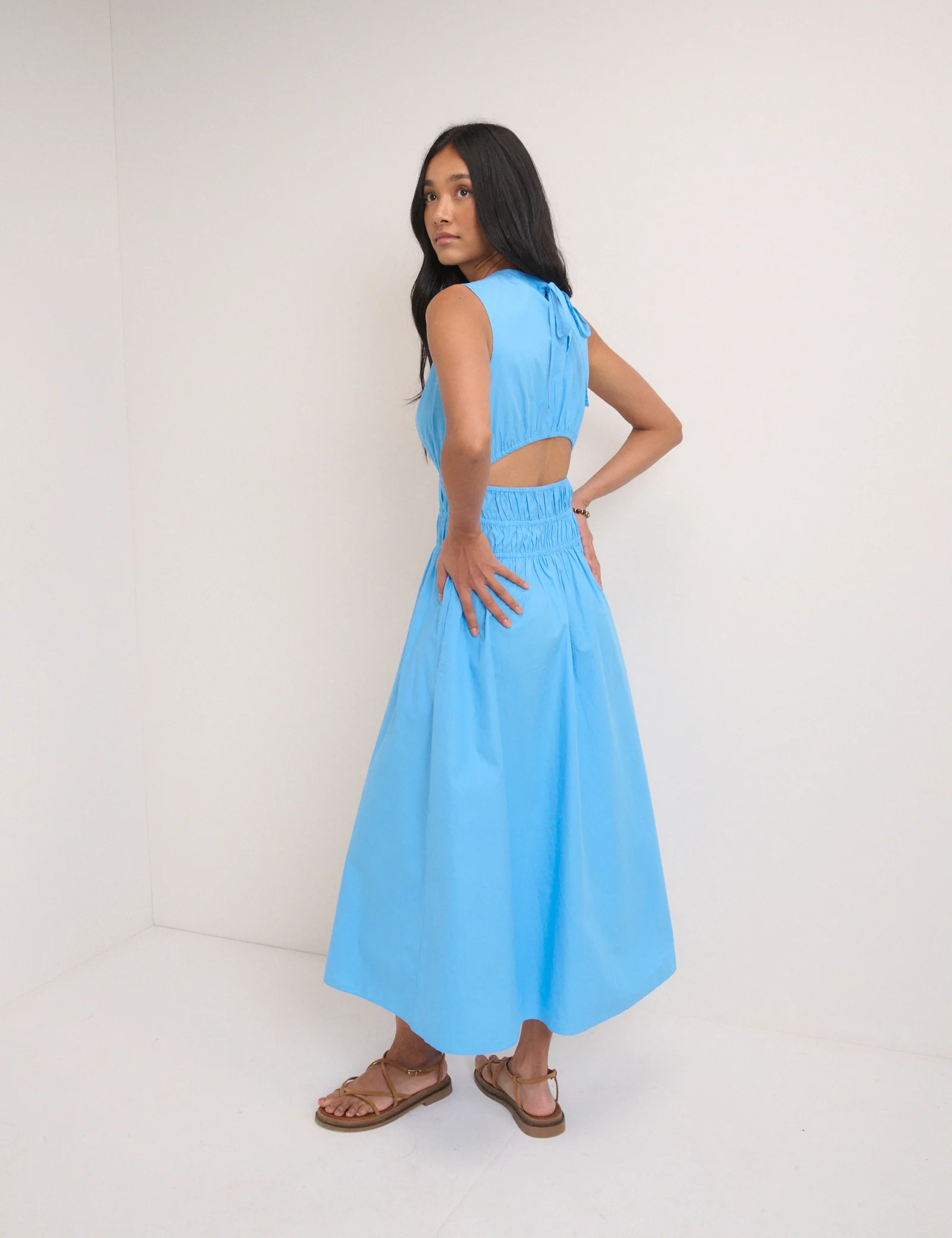 Blue Sleeveless Carrie Midi Dress - Image 5