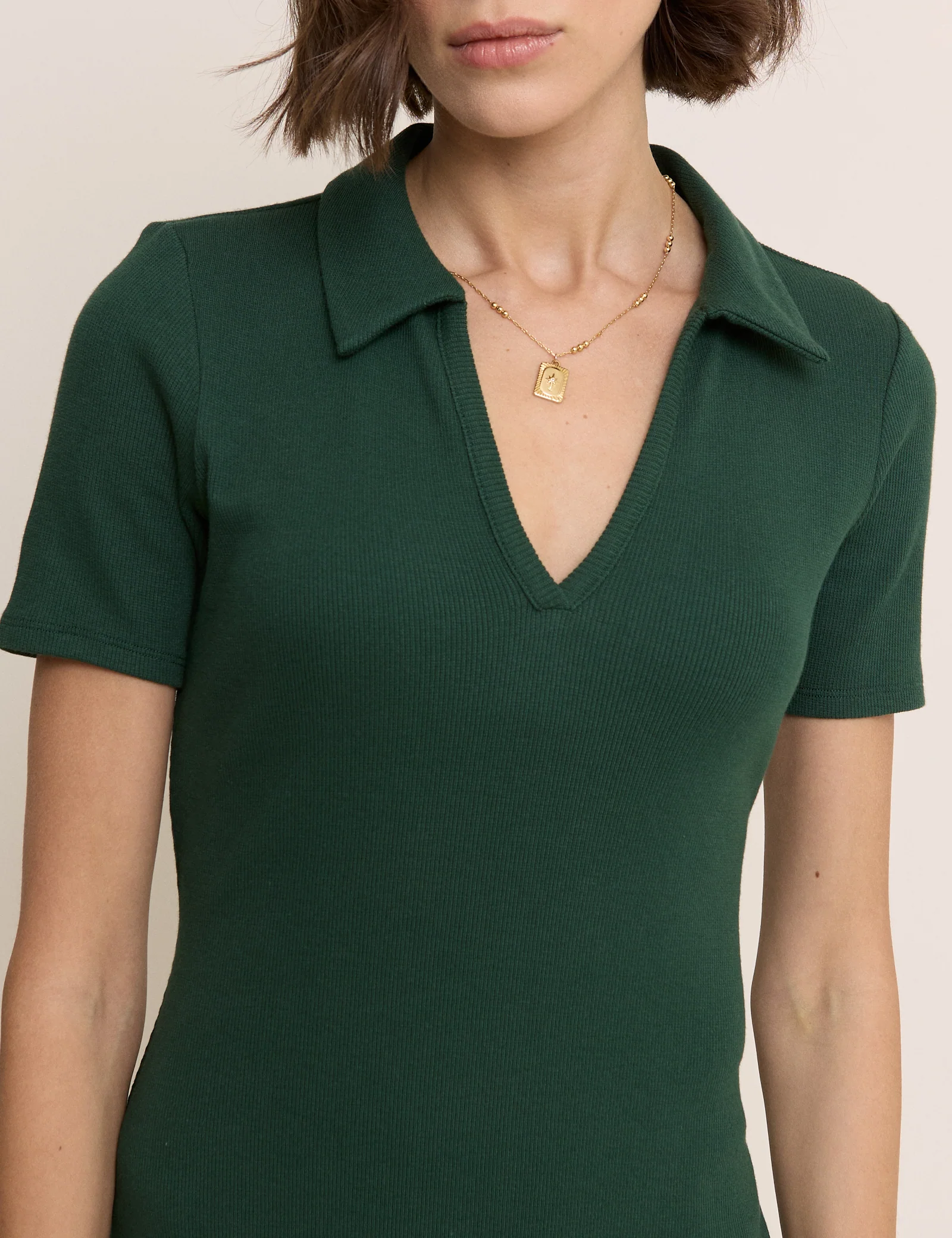 Green Clarey Polo Jersey Midi Dress - Image 5