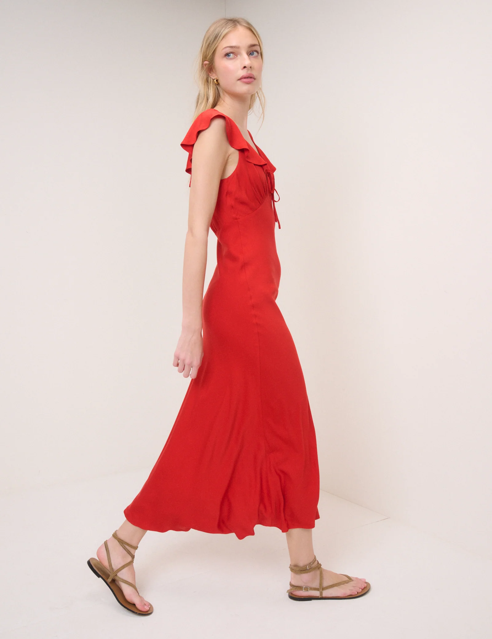 Red Cleo Midi Slip Dress - Image 5
