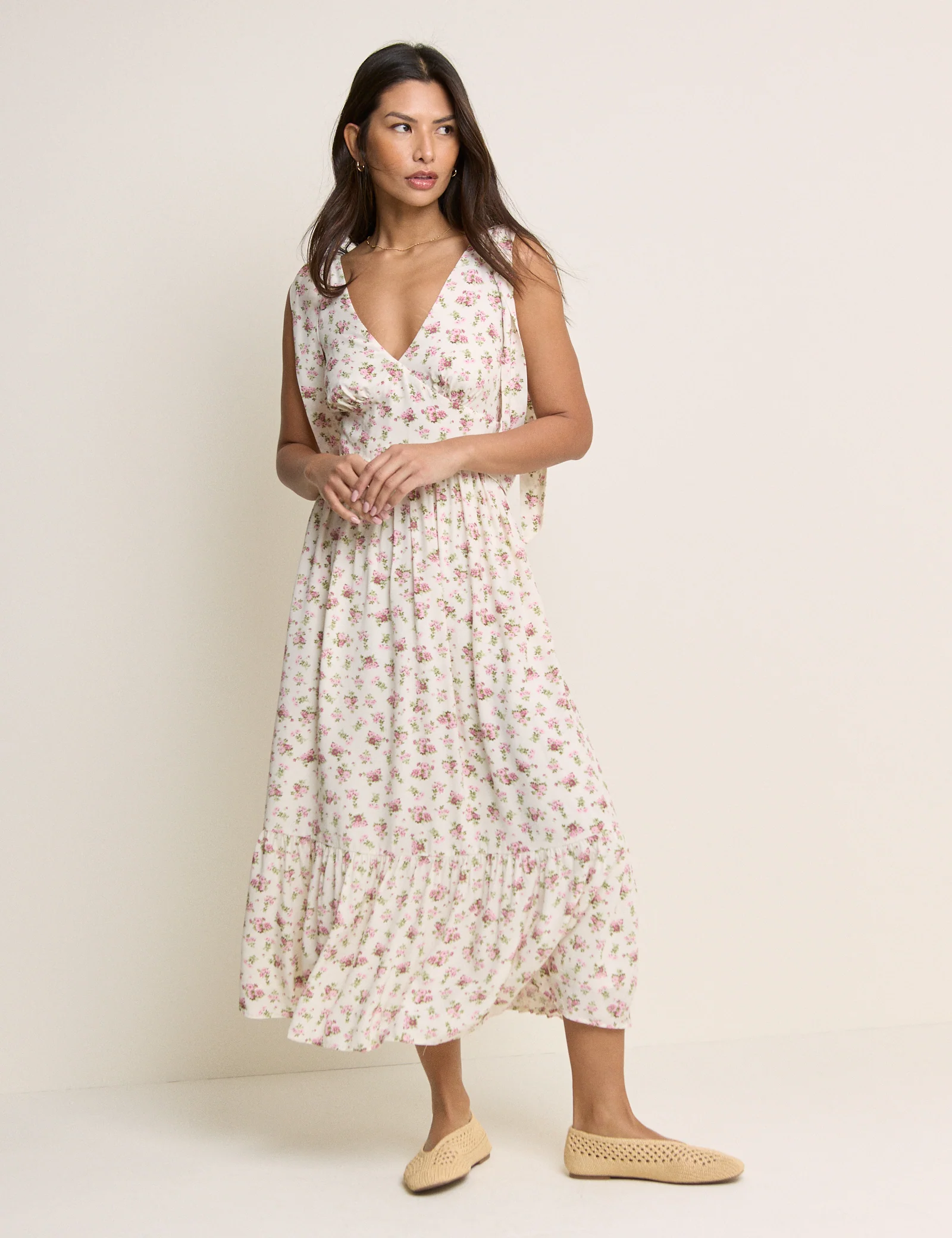 White Floral Coen Midaxi Dress
