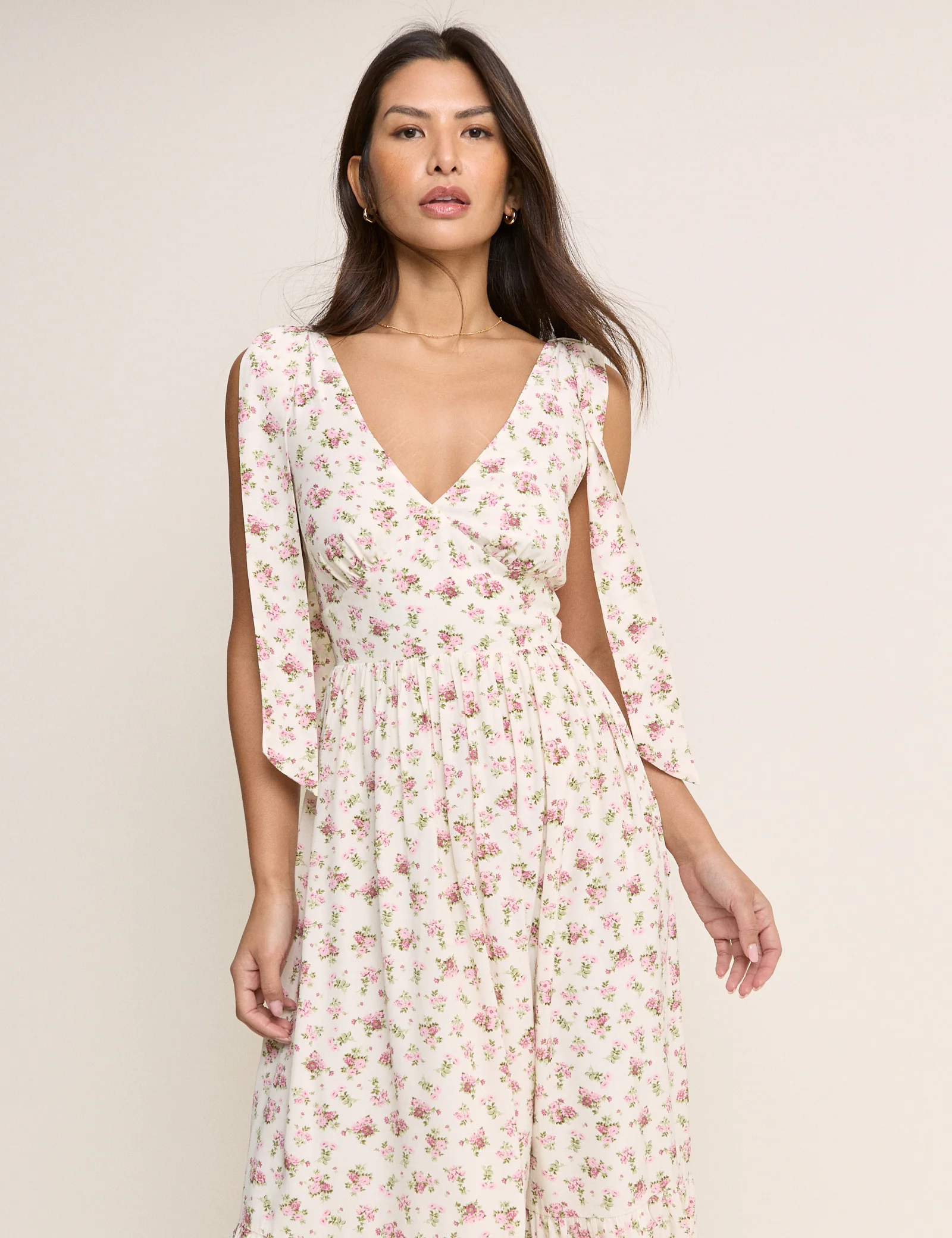 White Floral Coen Midaxi Dress - Image 5