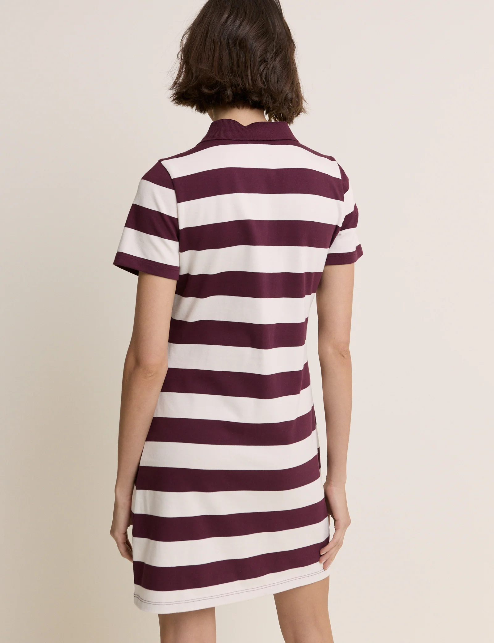 Burgundy Striped Collins Mini Polo Dress - Image 5