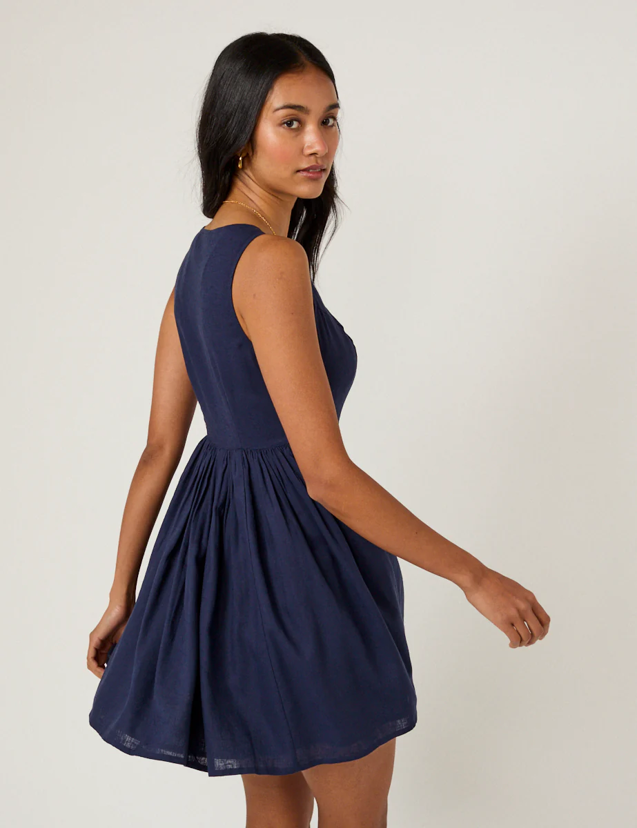 Navy Cora Mini Dress - Image 3