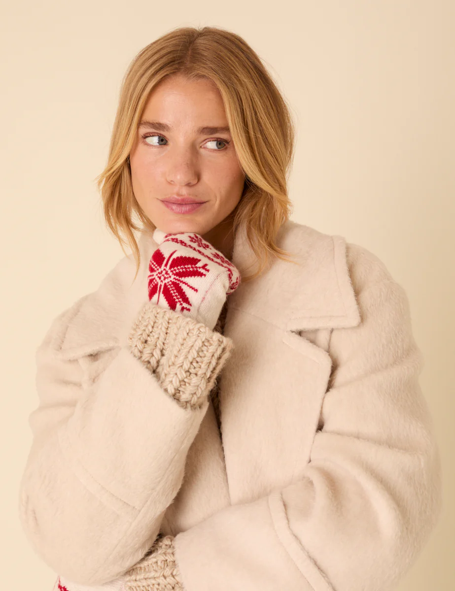 Cream Fair Isle Mittens - Image 3