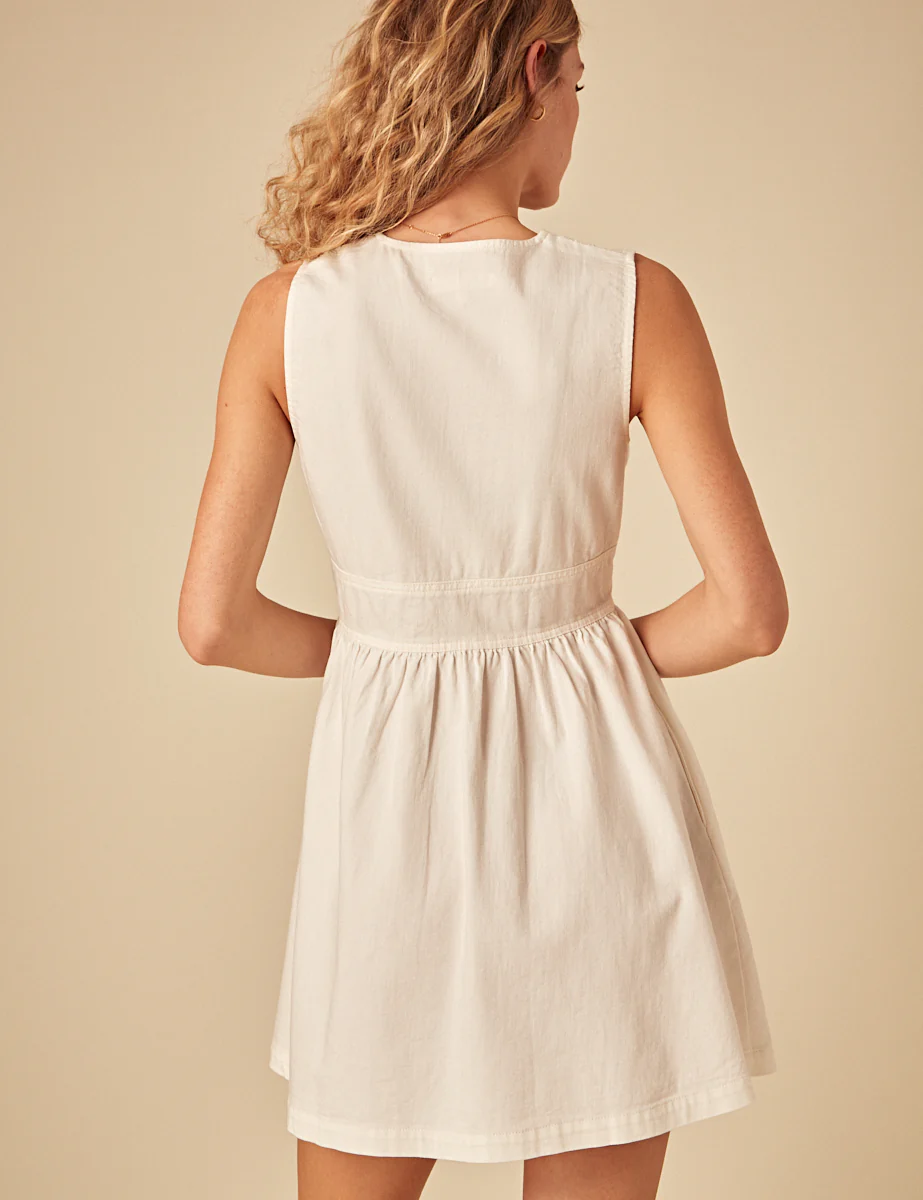 Cream Denim Astra Mini Dress - Image 5