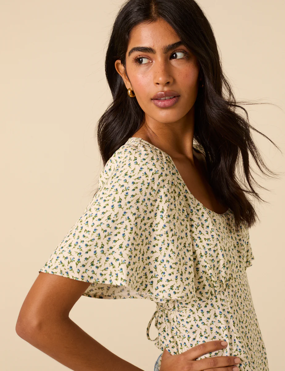 Cream Ditsy Floral Dee Dee Top - Image 2