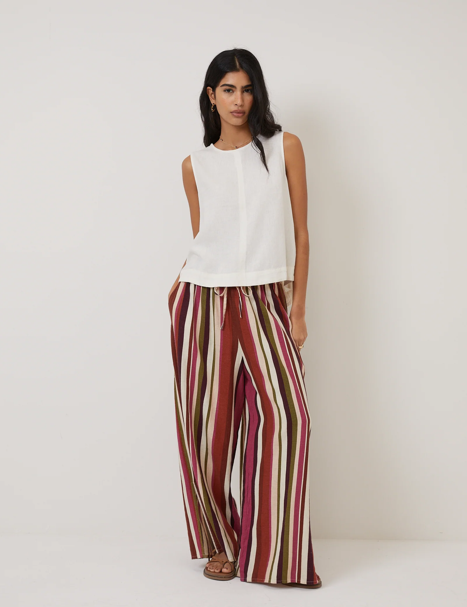 Cream Linen-blend Swing Top - Image 5