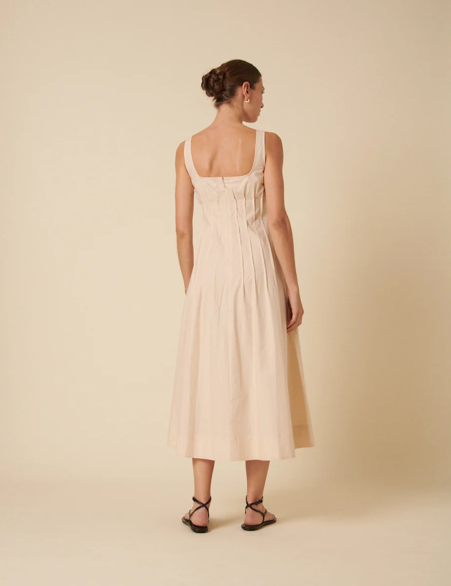 Cream Tie Front Penelope Midi Dress - Image 4