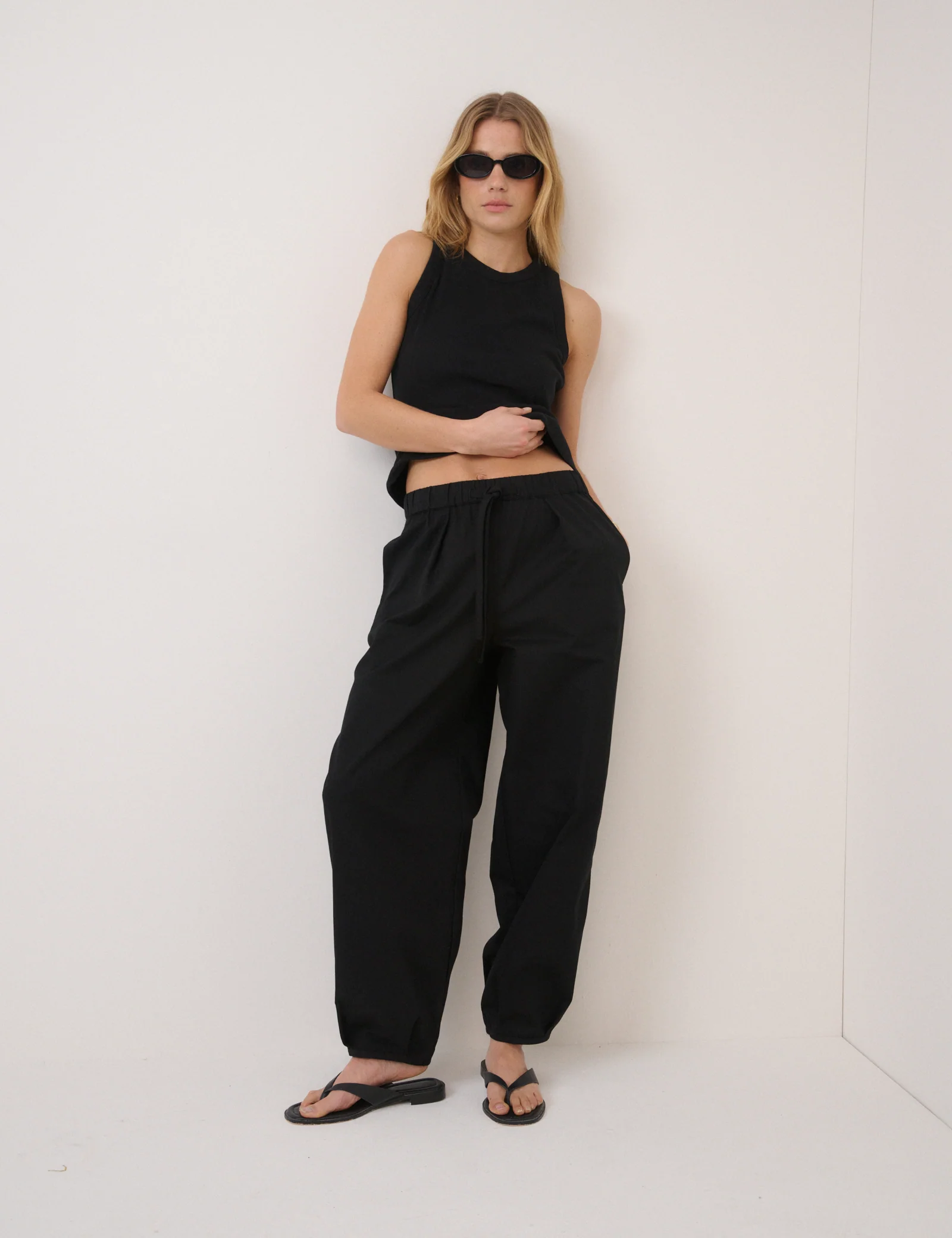 Black High Waisted Ballon Leg Trousers - Image 3