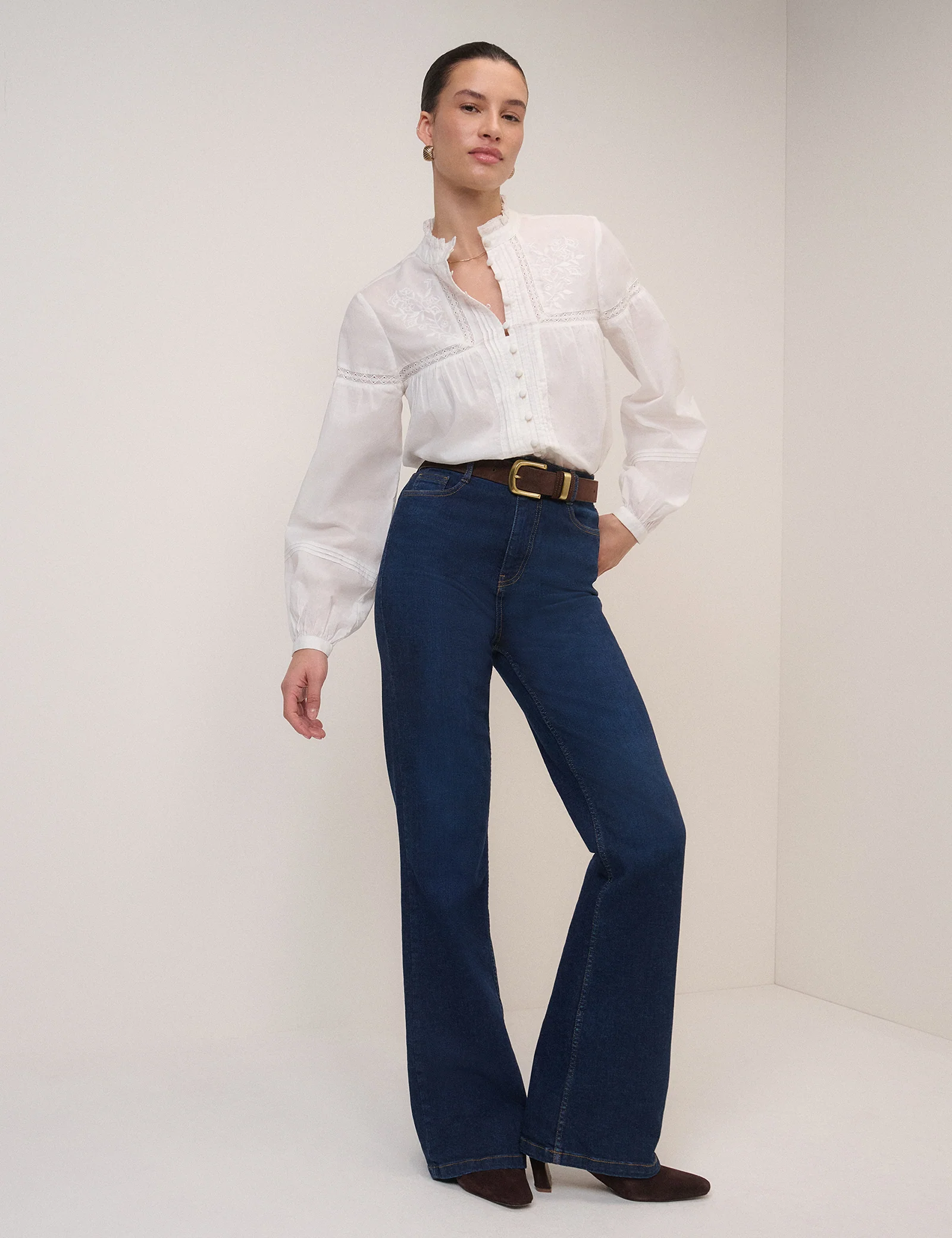 Dark Blue High Rise Mayfair Bootcut Jeans - Image 2