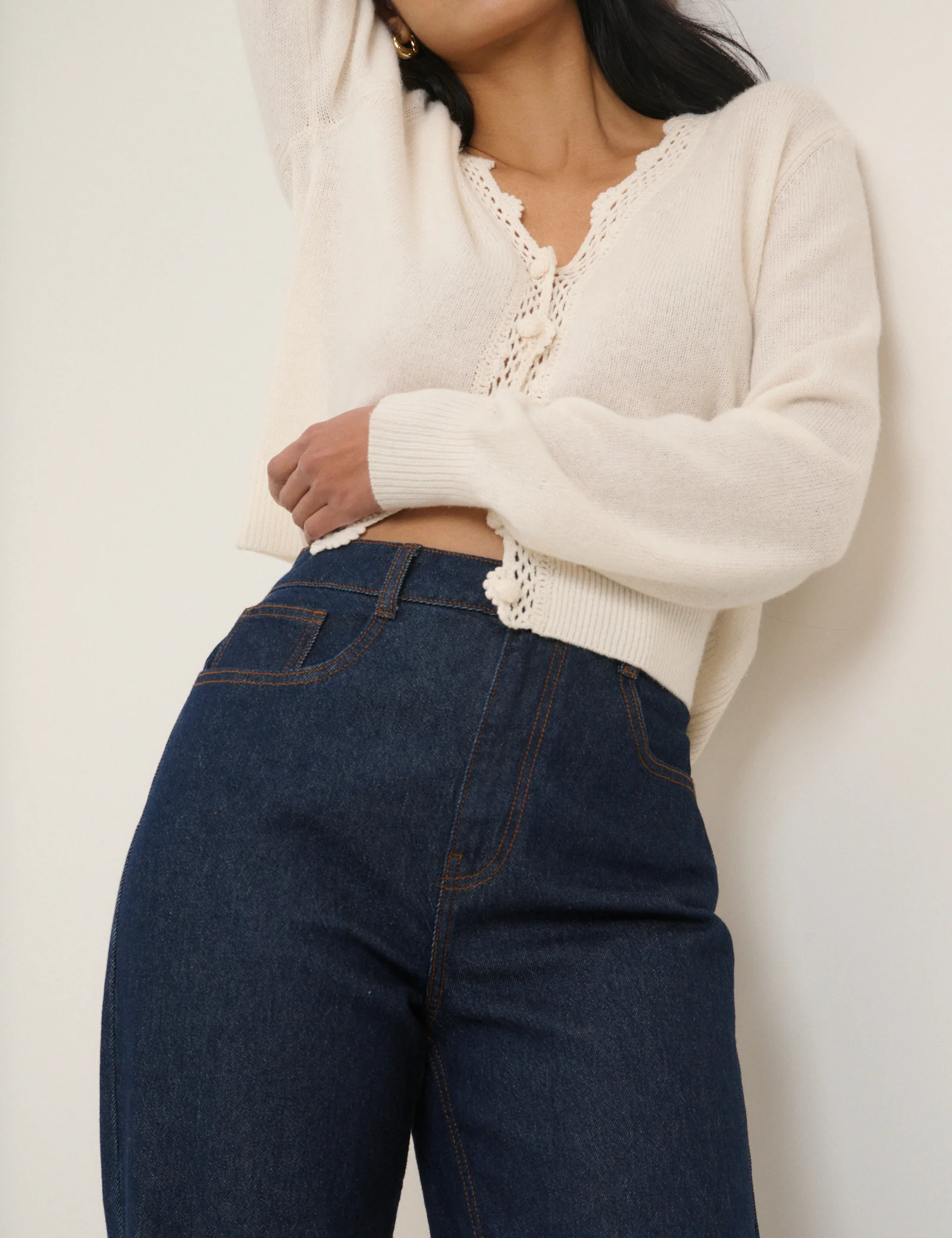 Dark Blue High Rise Kingston Straight Leg Jeans - Image 3
