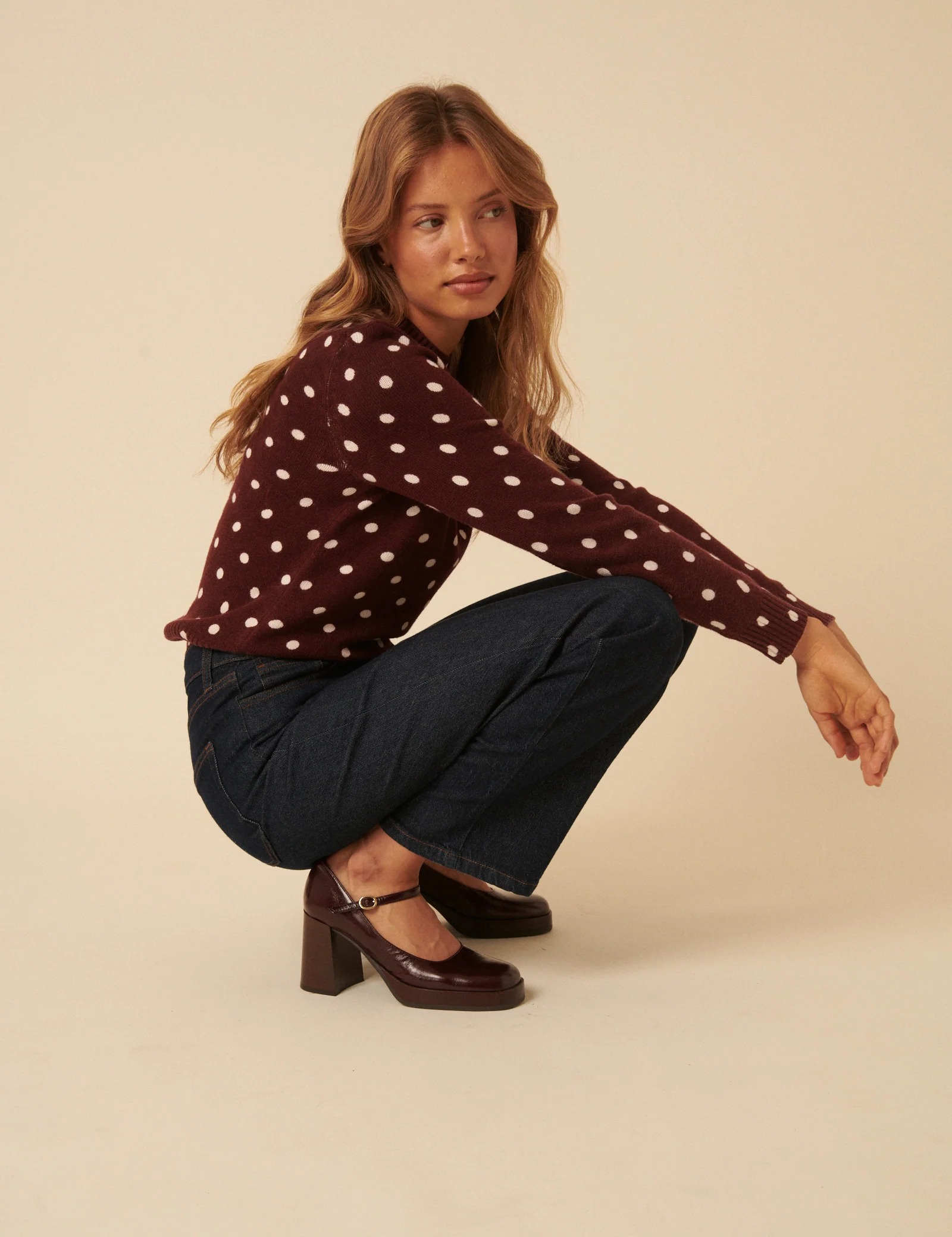 Burgundy Mary Jane Heels - Image 2