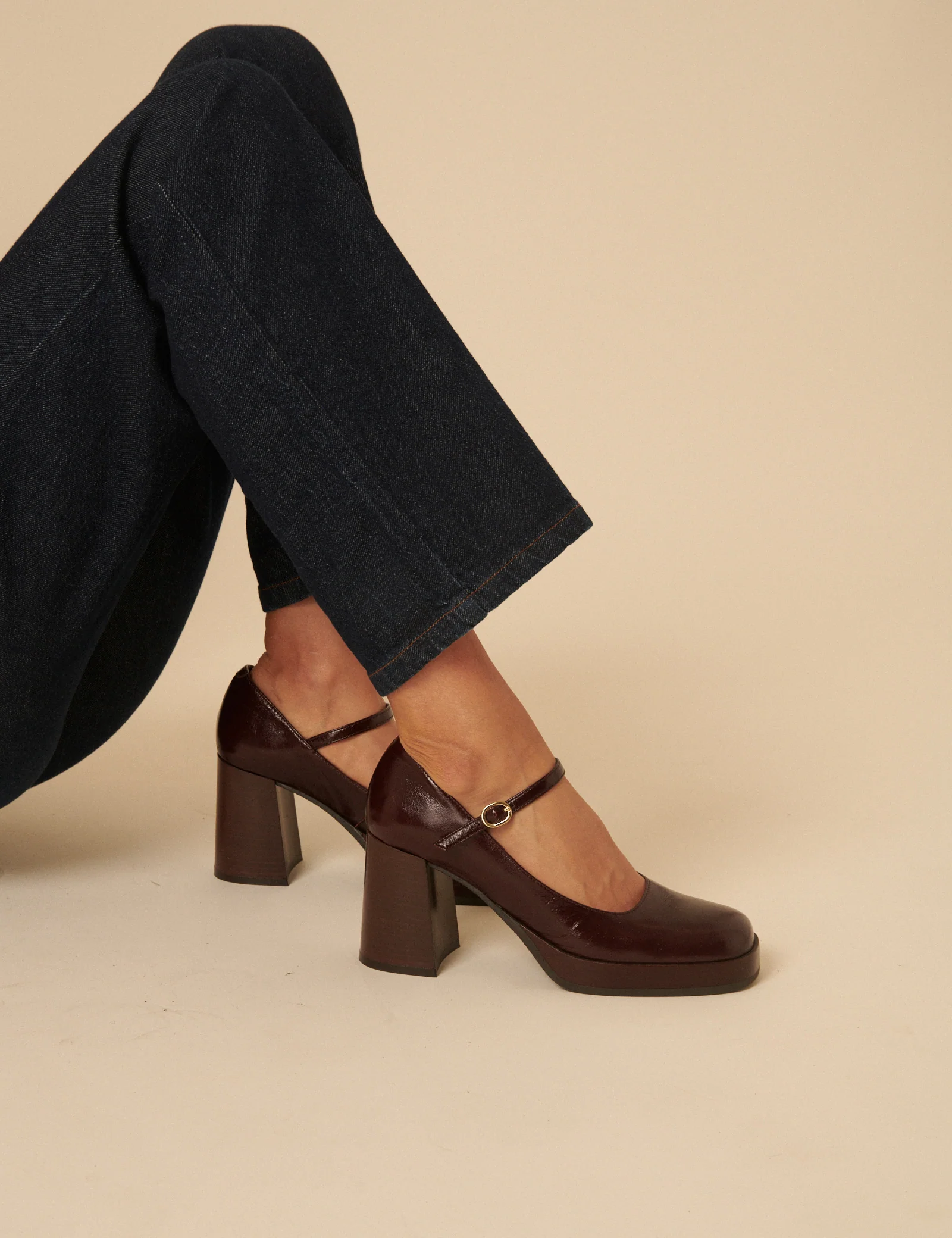 Burgundy Mary Jane Heels - Image 3