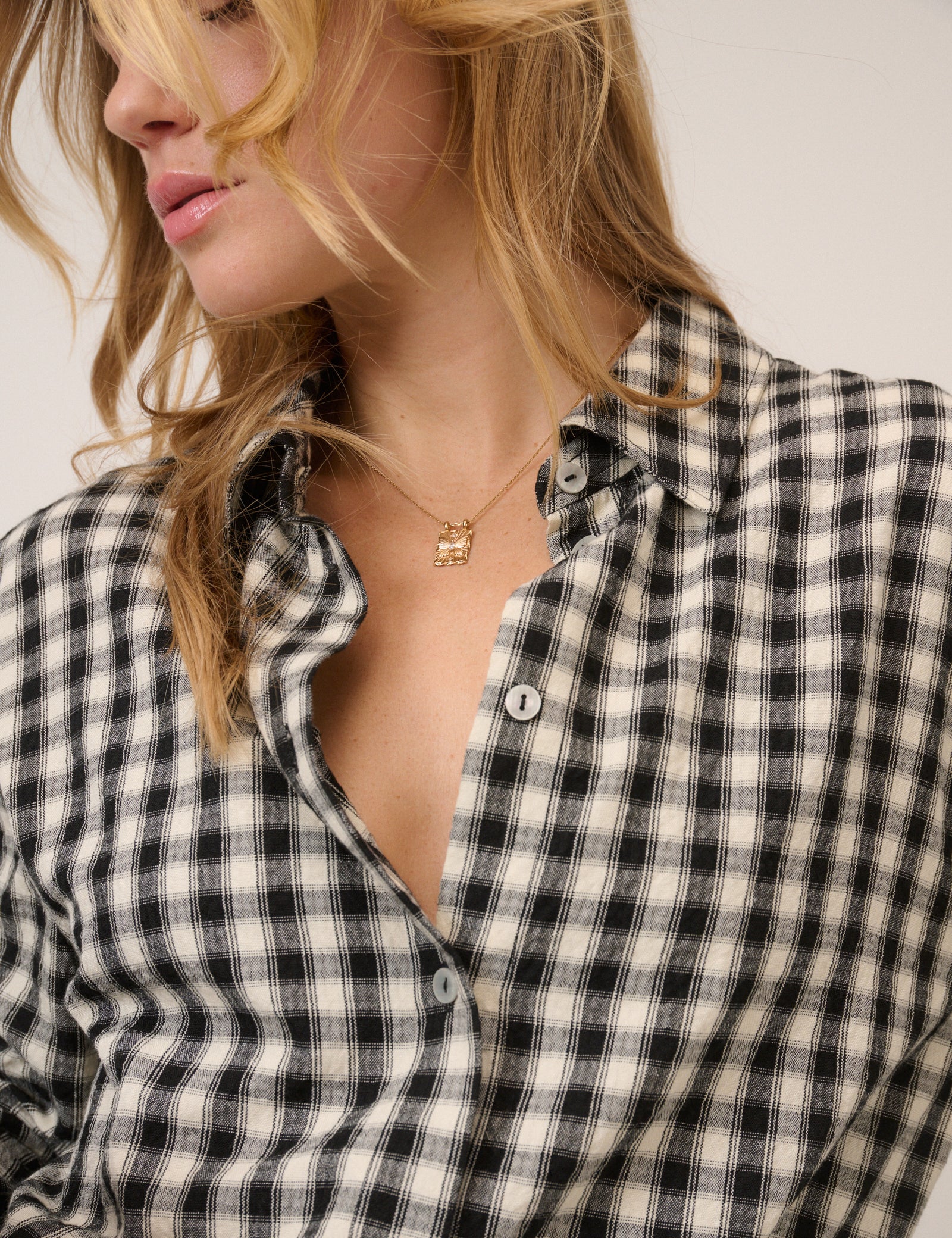Black Gingham Shirt - Image 3